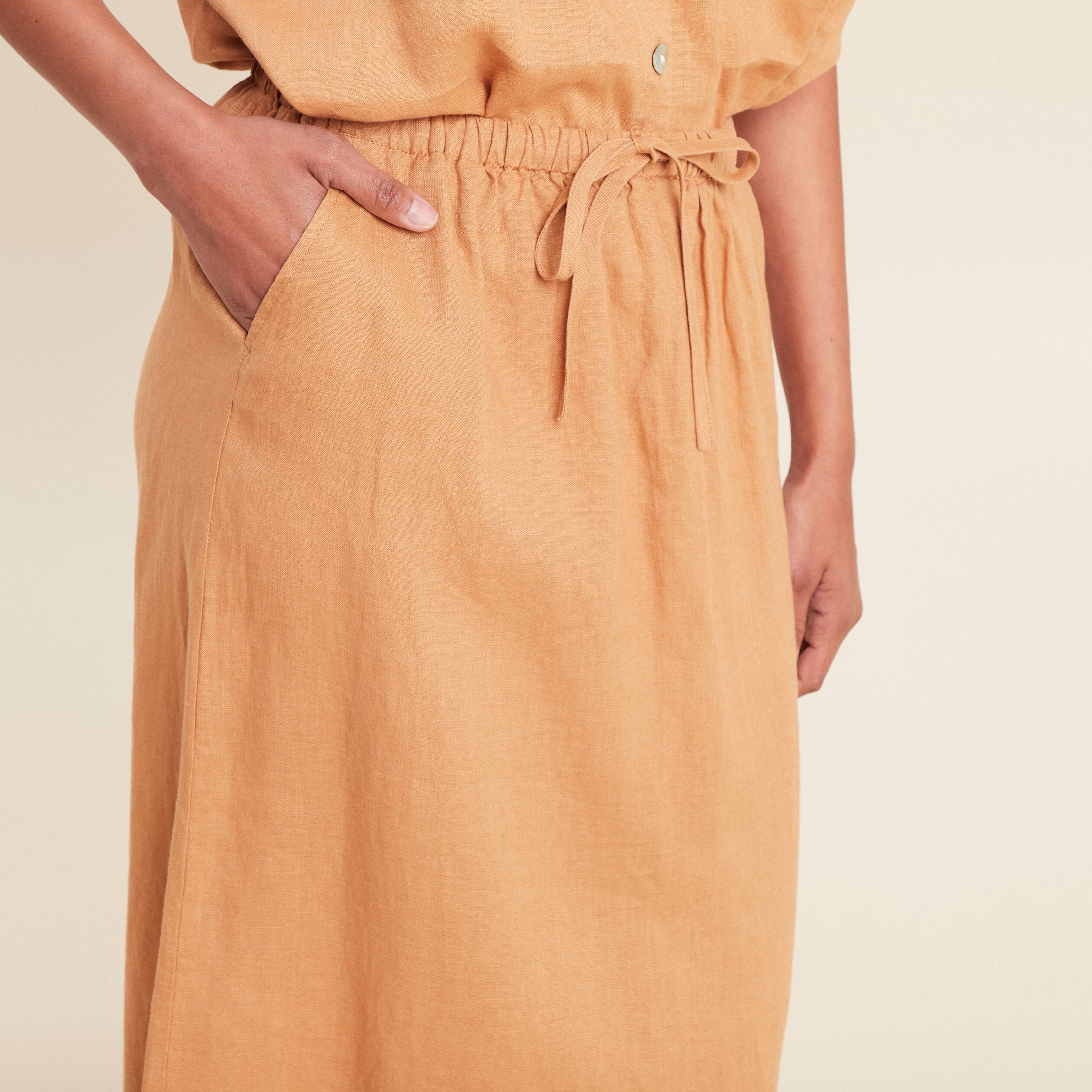 jupe longue trapeze beige femme Jupe longue trapèze beige femme