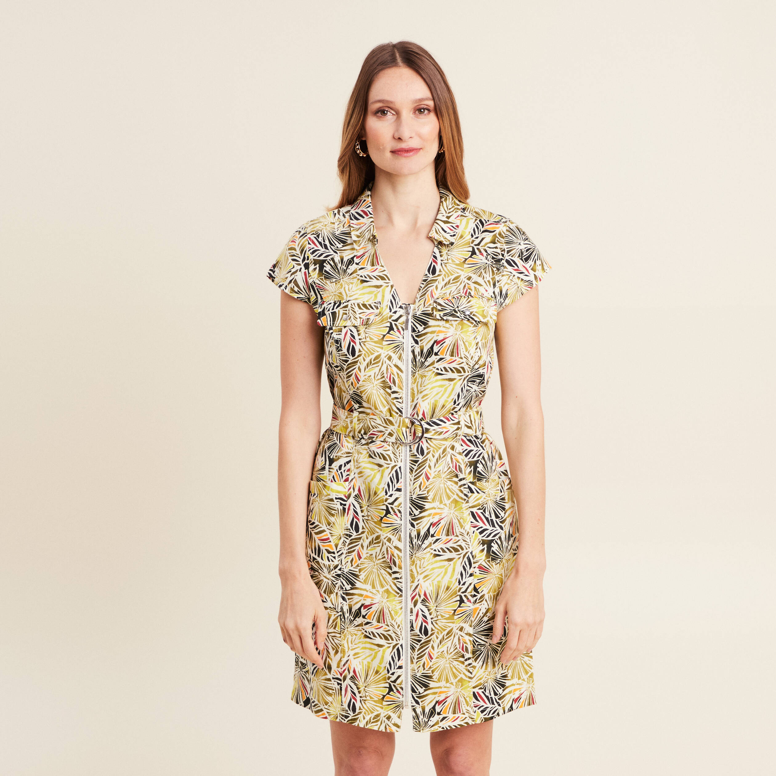 robe droite zippee vert femme Robe droite zippée vert femme
