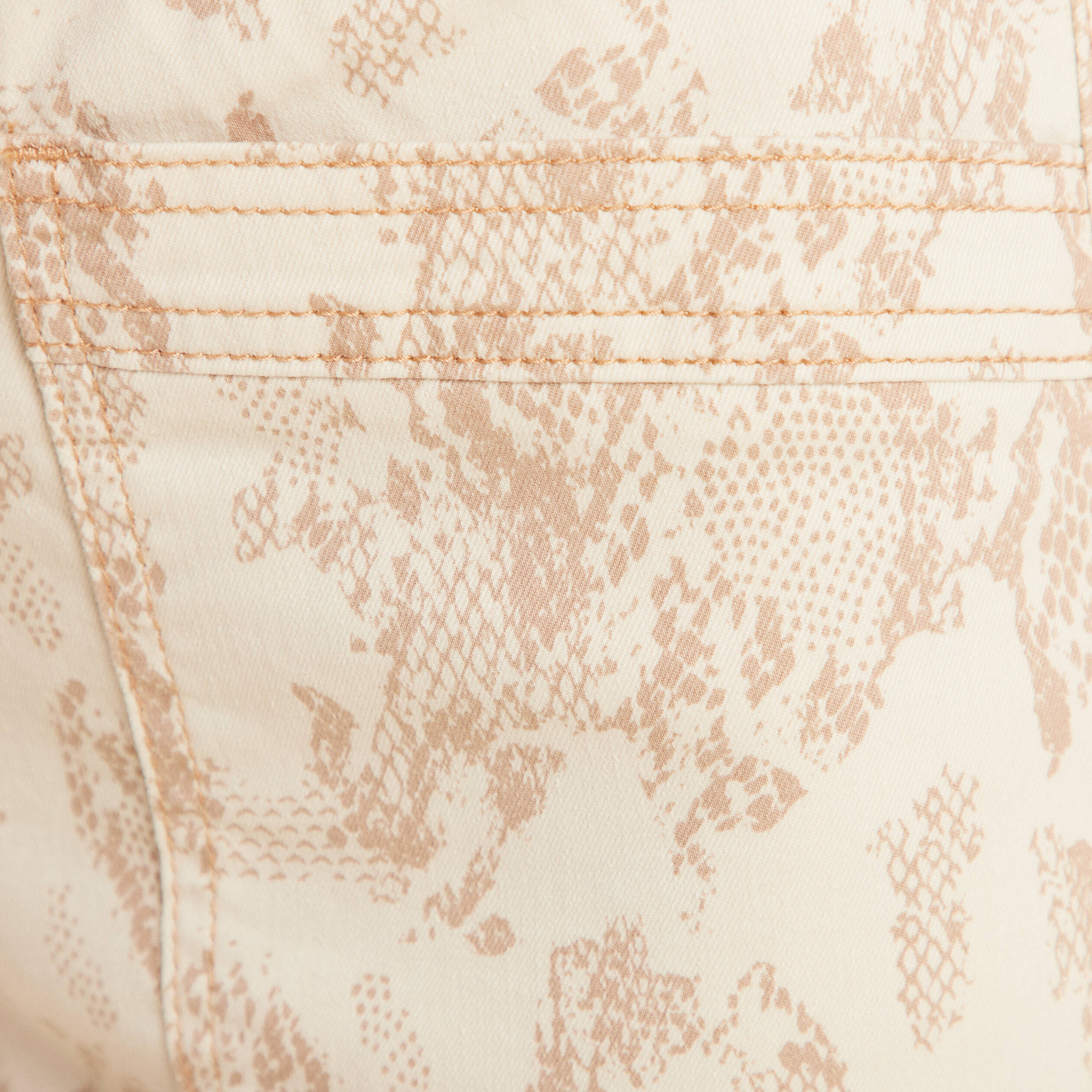 Pantalon coupe mom 7/8&egrave;me beige femme