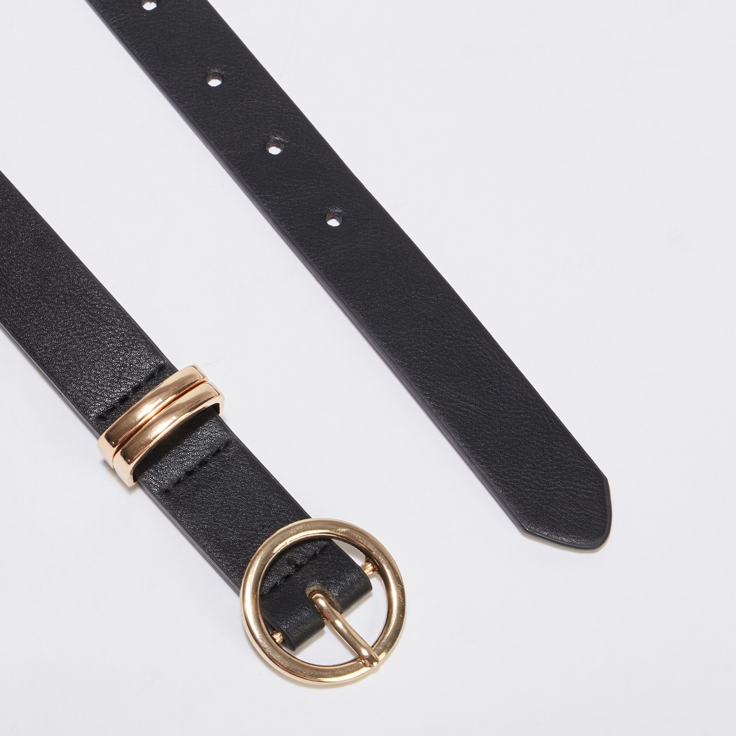 Ceinture passants métal noir femme