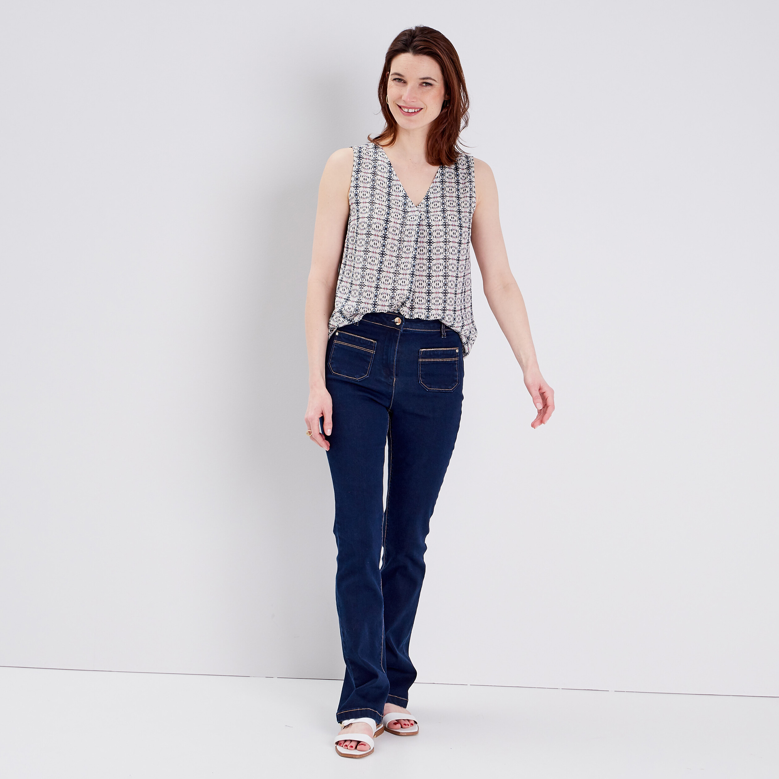 blouse sans manches ecru femme Blouse sans manches ecru femme