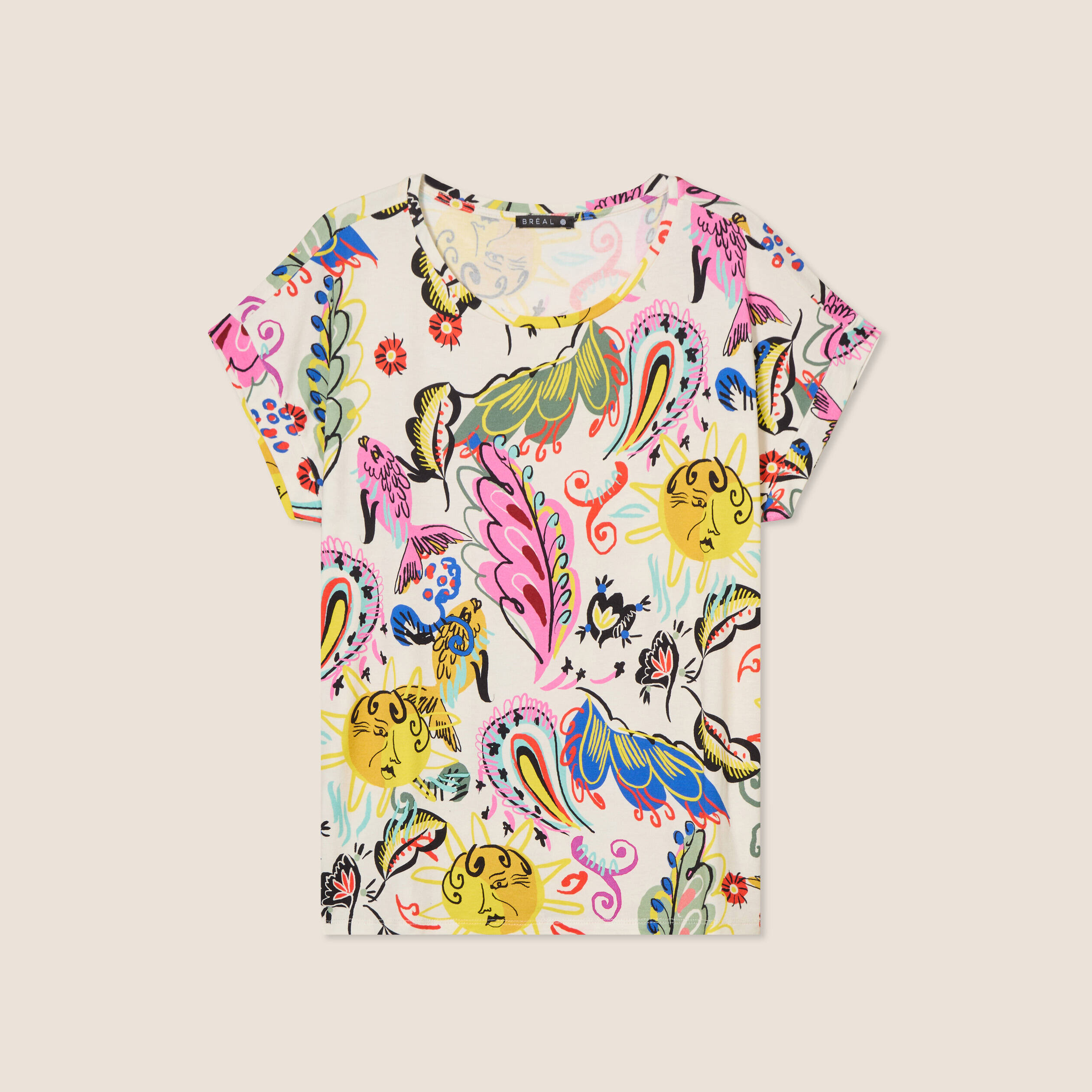 t shirt manches courtes multicolore femme T-shirt manches courtes multicolore femme