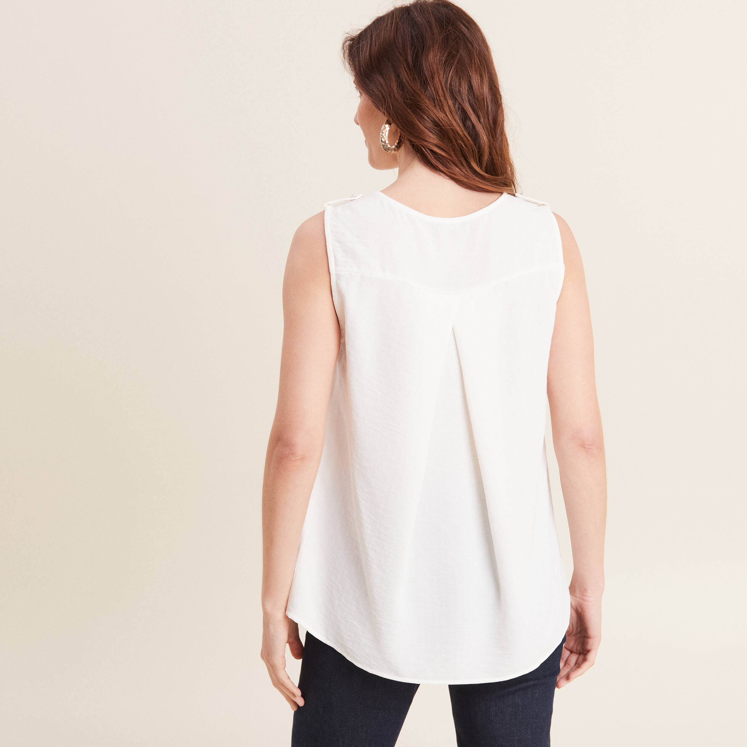 blouse sans manches ecru femme Blouse sans manches ecru femme