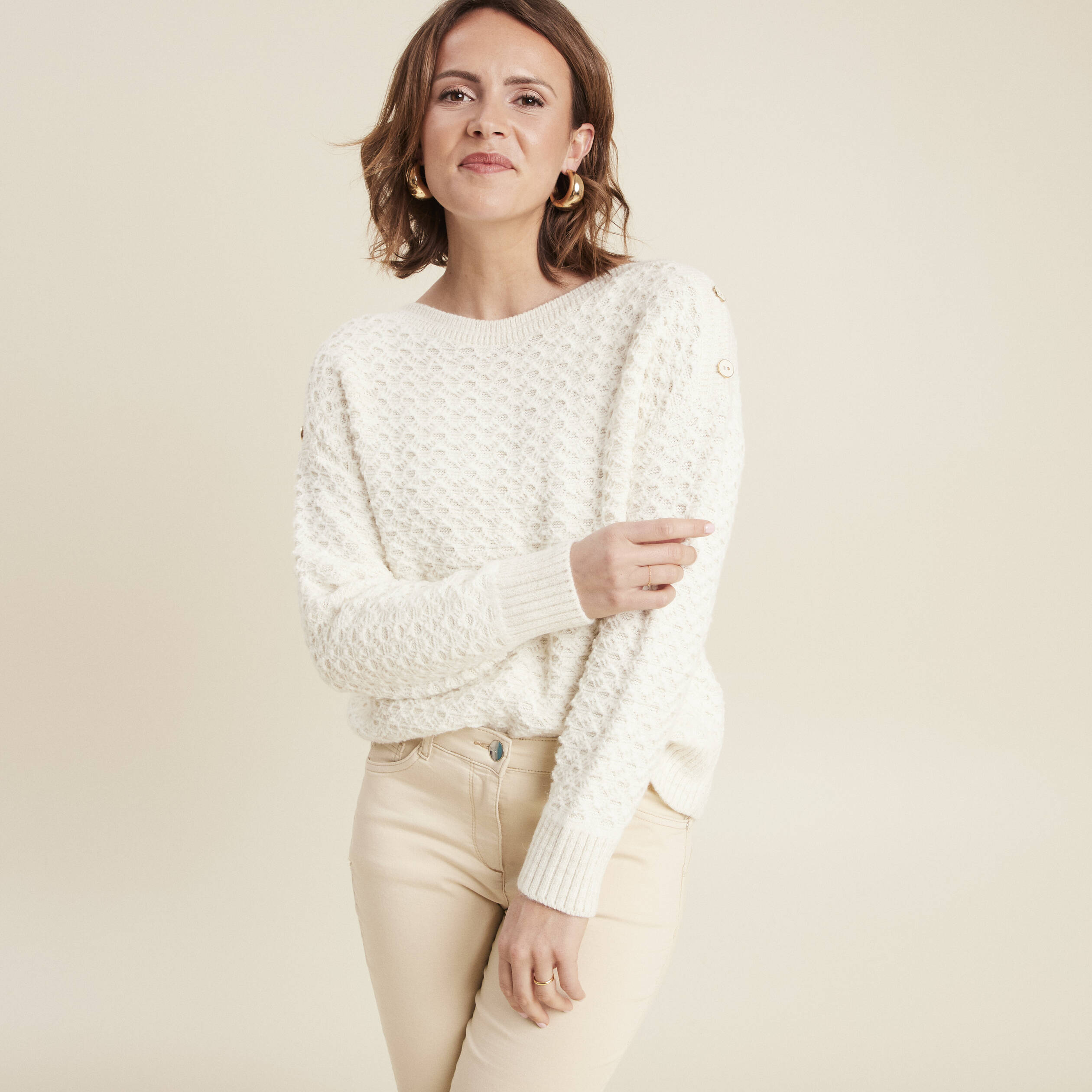 pull manches longues ecru femme Pull manches longues ecru femme