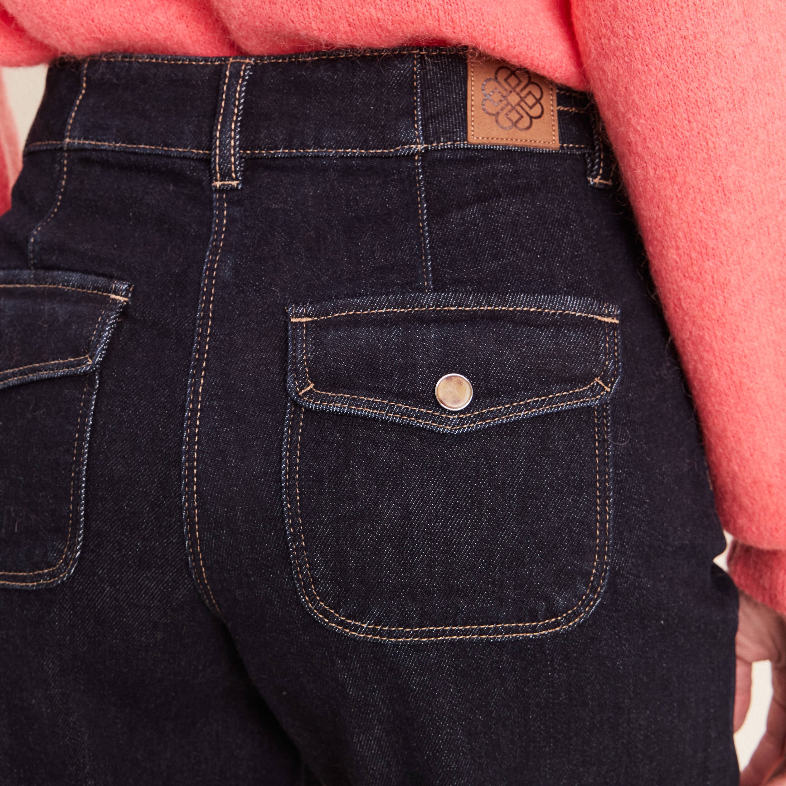 Jean large denim brut femme