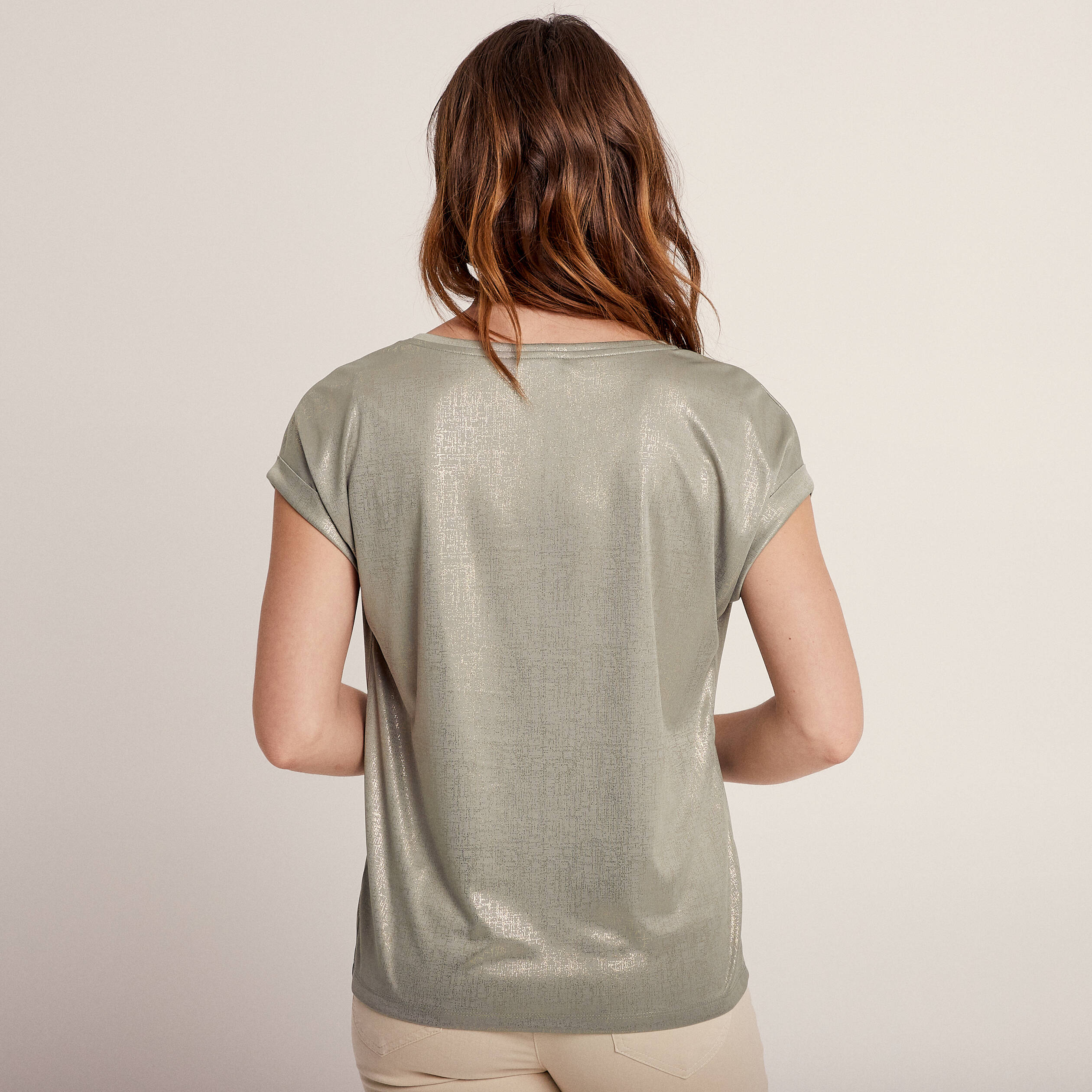 T-shirt manches courtes vert clair femme