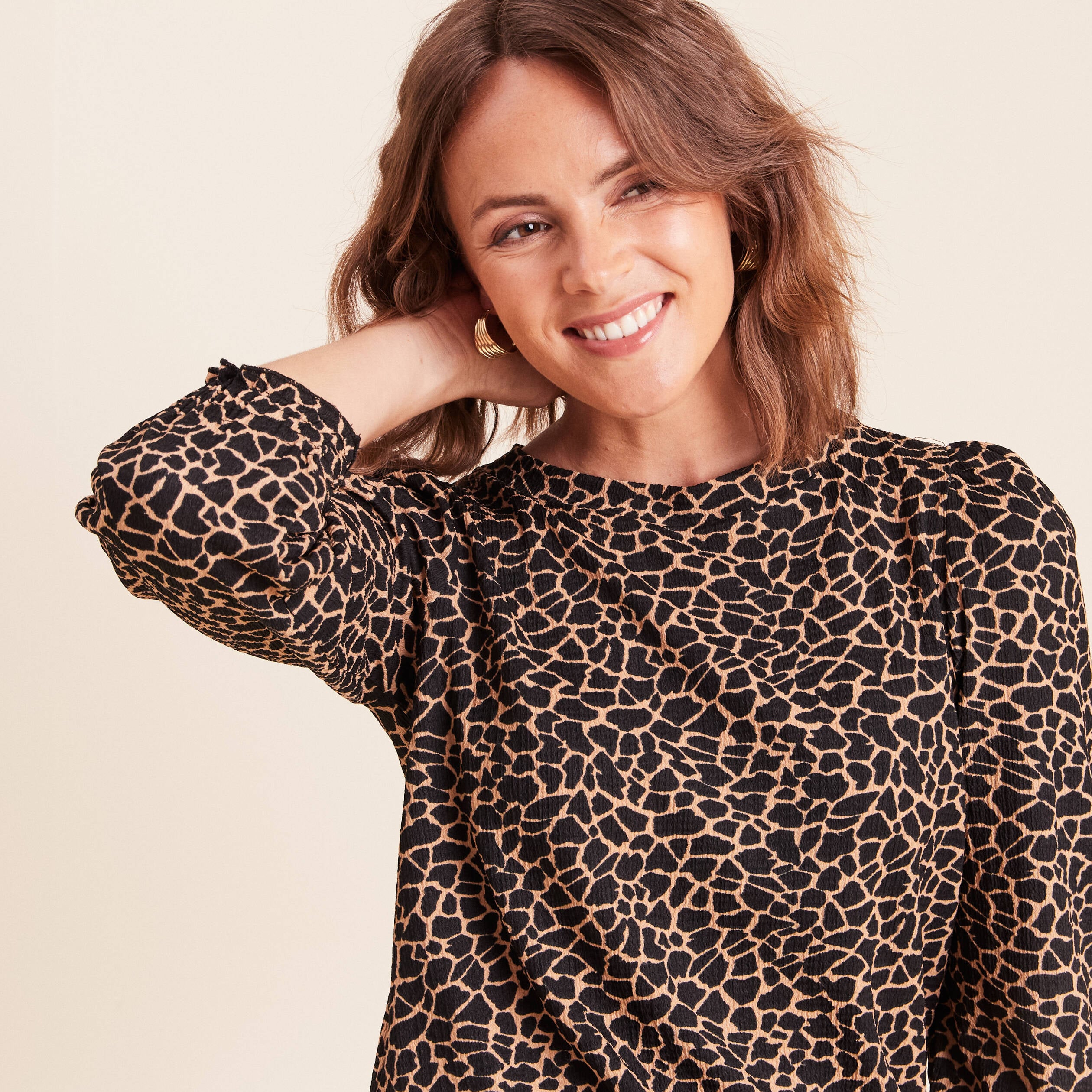 T-shirt manches 3/4 noir femme