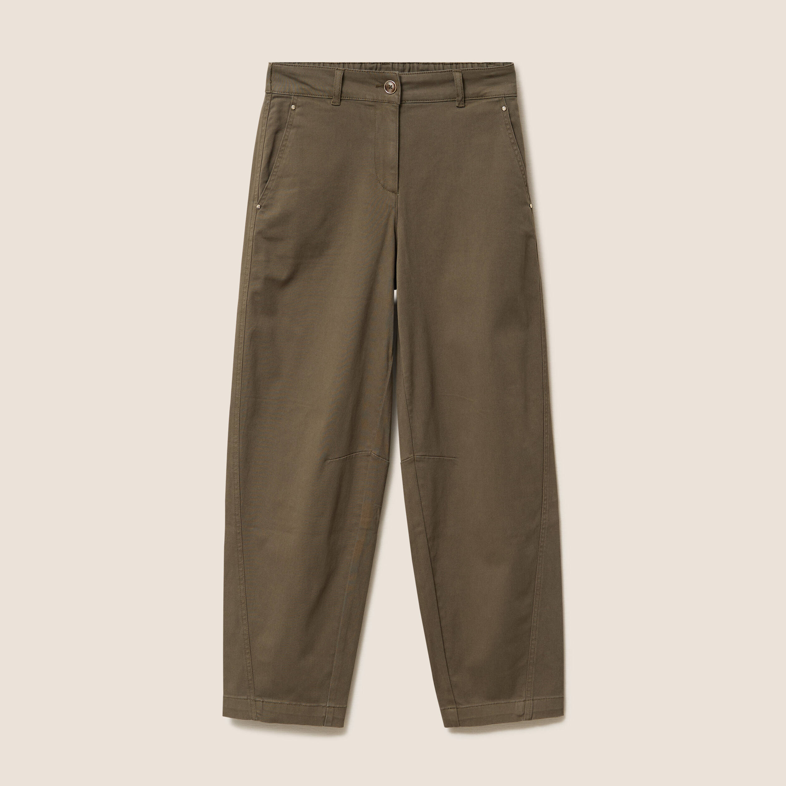 Pantalon boyfriend vert kaki femme