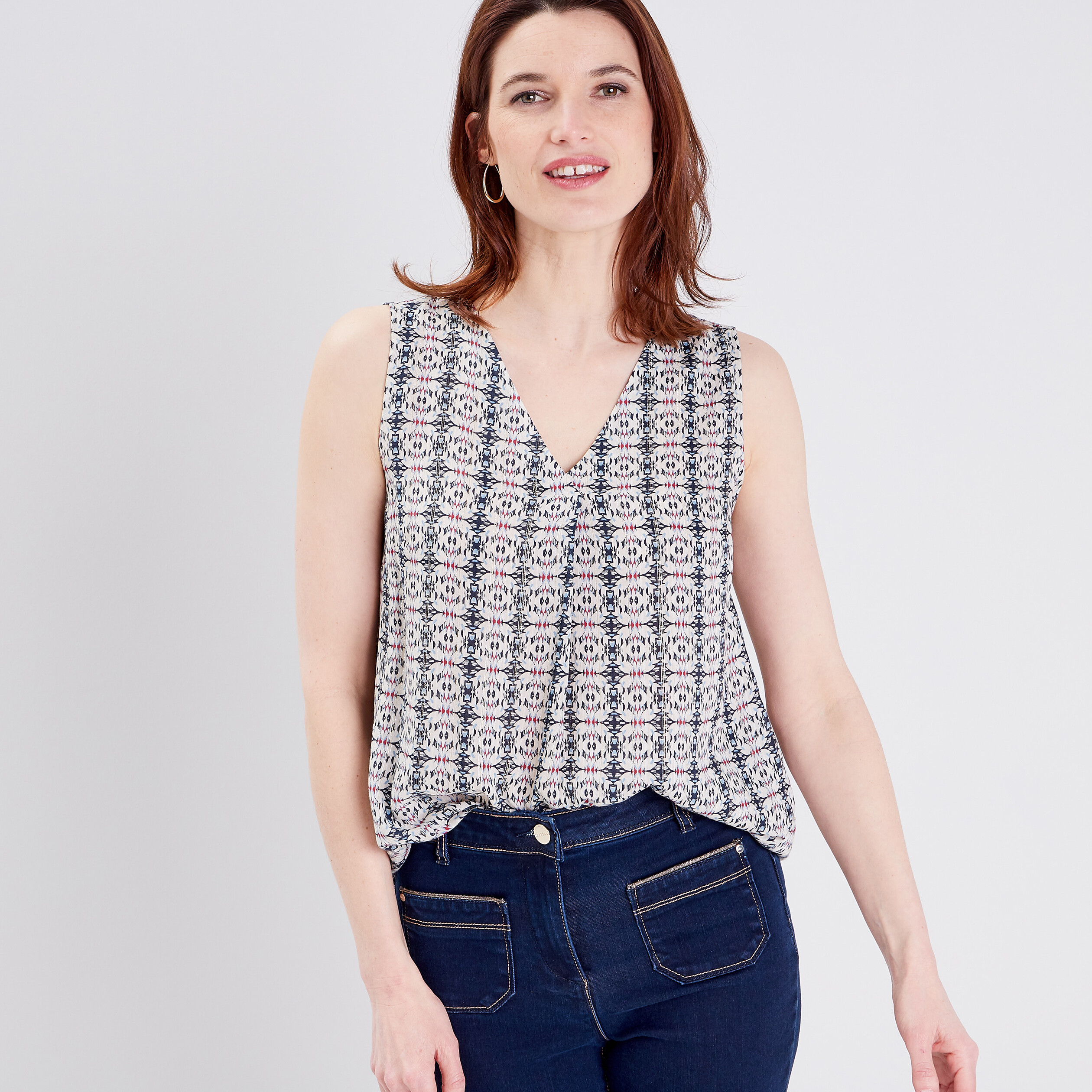 blouse sans manches ecru femme Blouse sans manches ecru femme