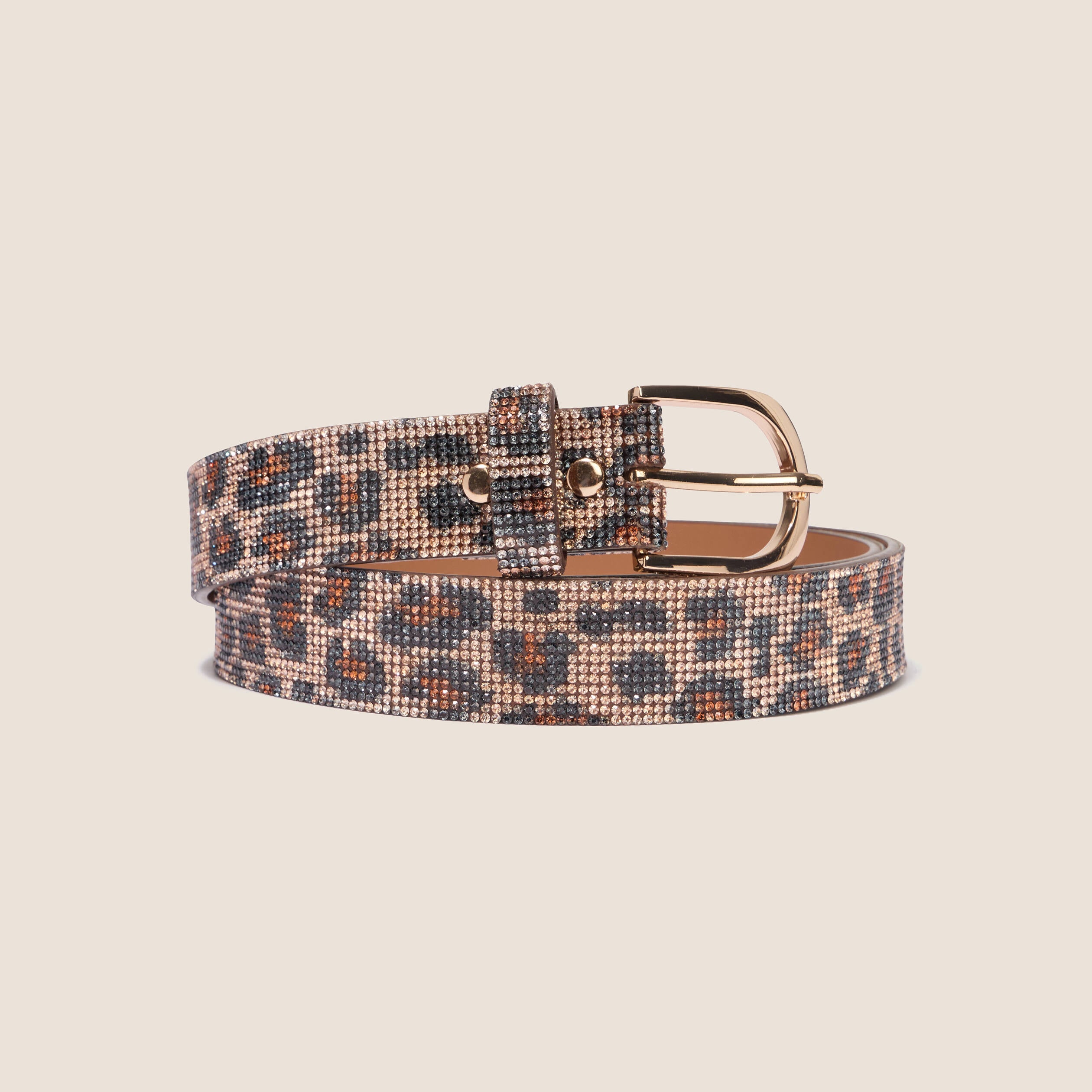 Ceinture fine avec strass couleur cuivre femme