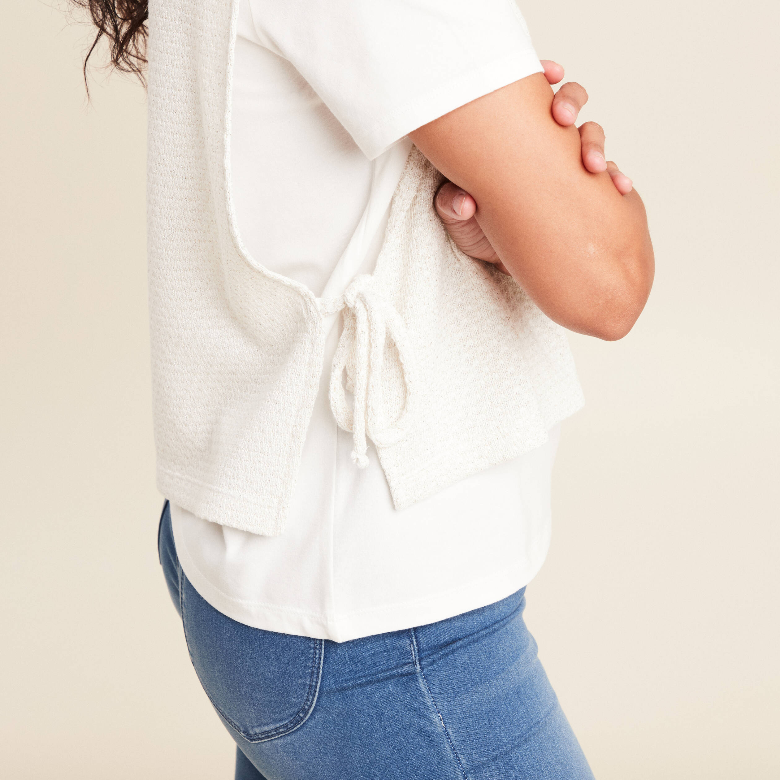 pull col rond manches courtes ecru femme Pull col rond manches courtes ecru femme