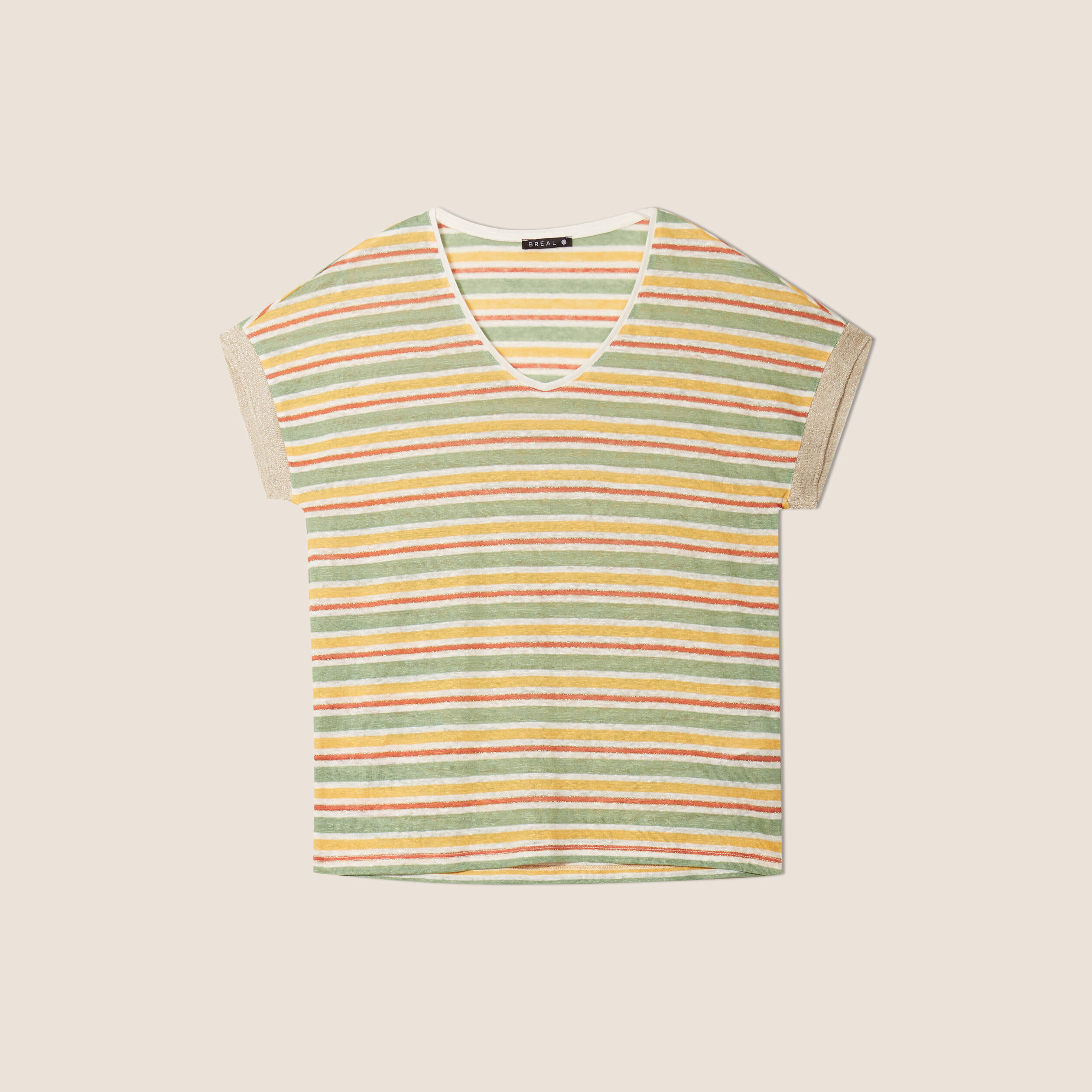 t shirt manches courtes beige femme T-shirt manches courtes beige femme