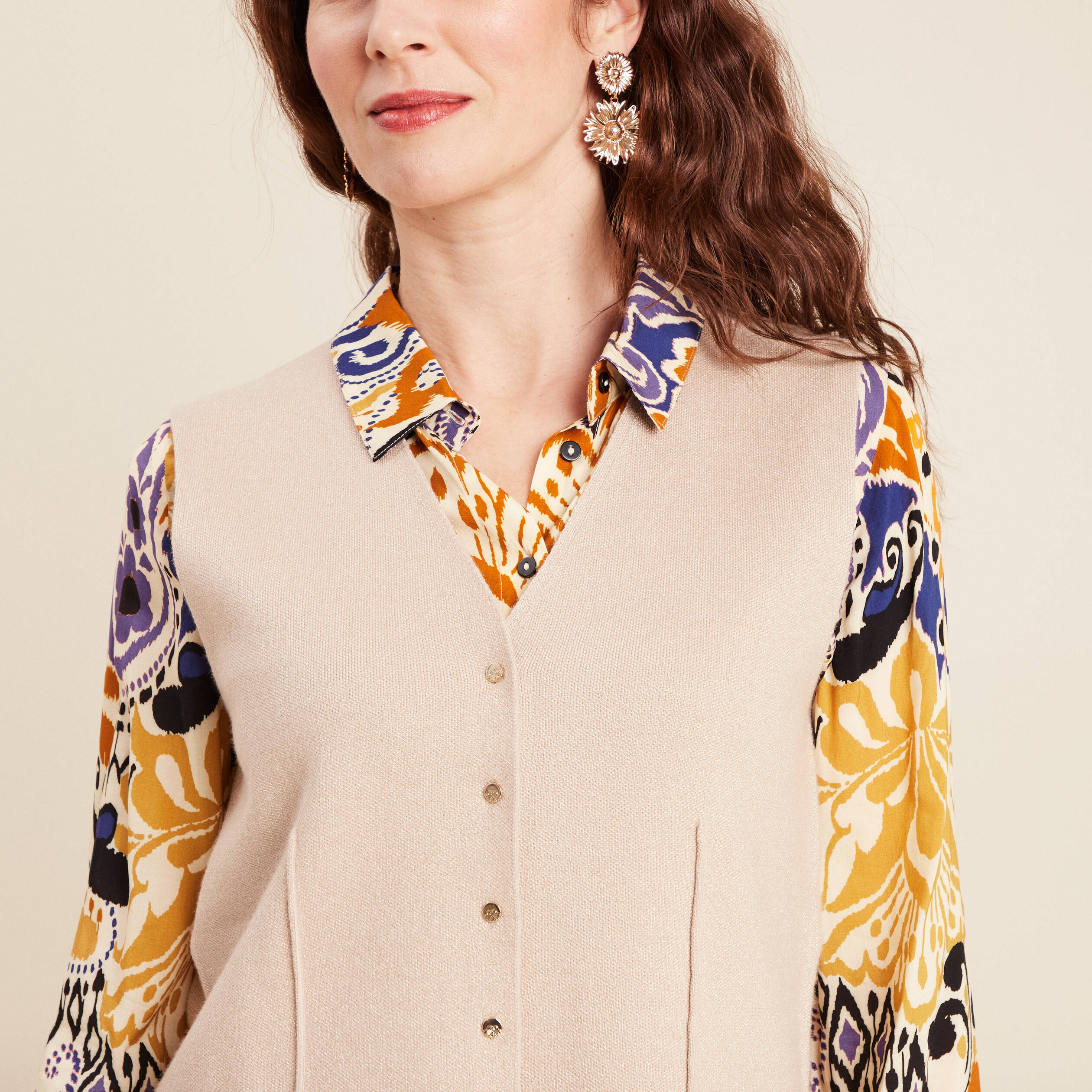 gilet sans manches couleur or femme Gilet sans manches couleur or femme