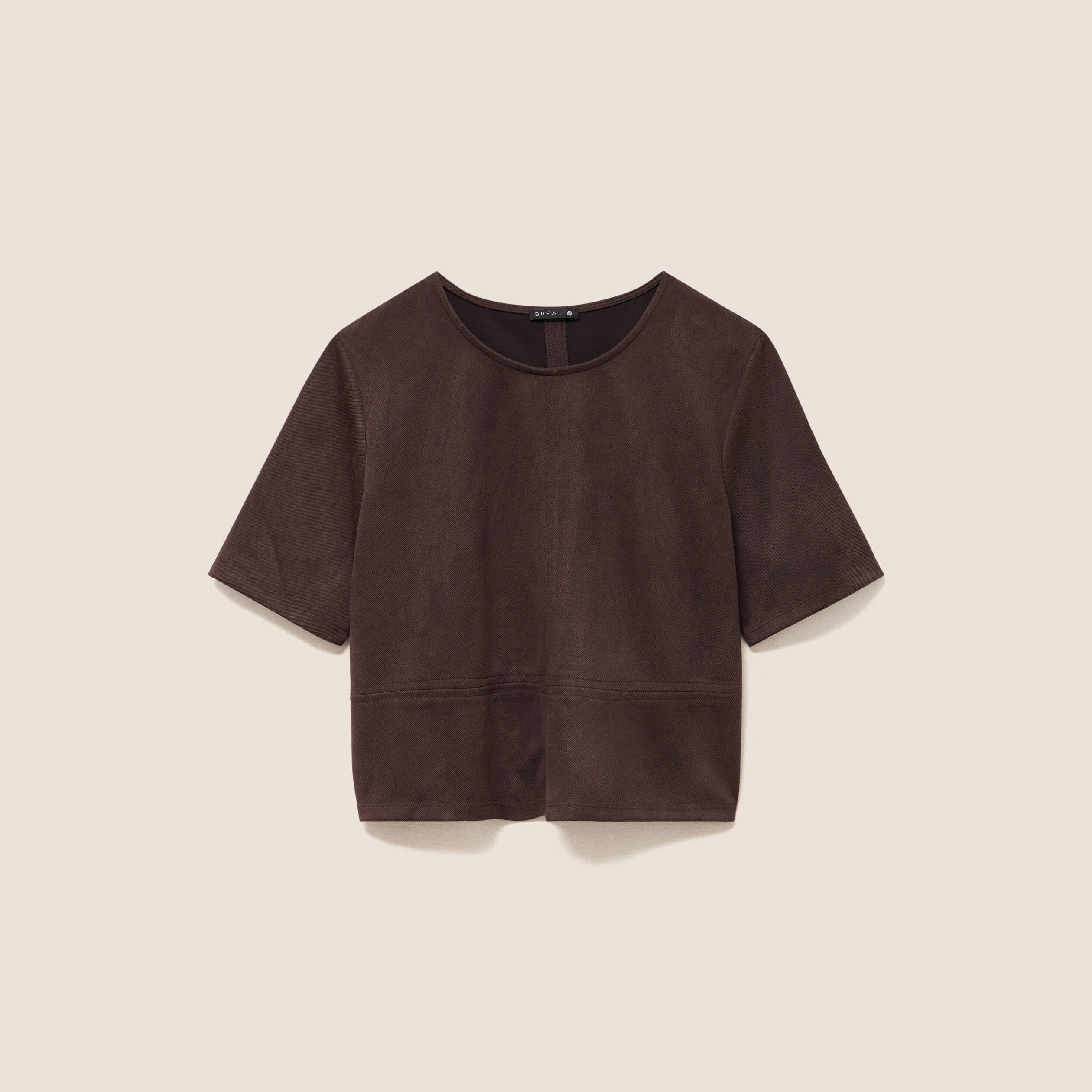 Top en suedine marron fonc&eacute; femme