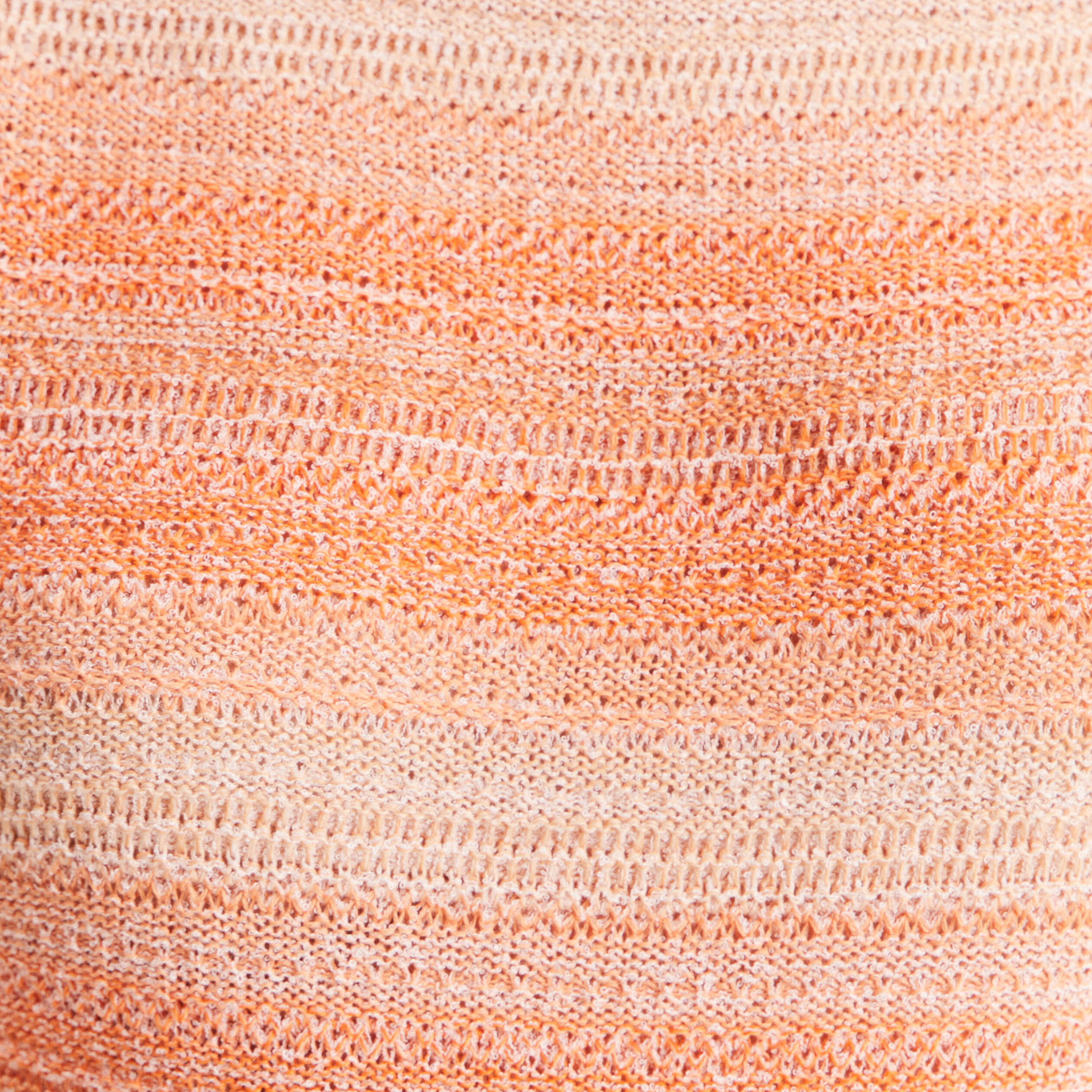 Pull col v manches courtes orange fluo femme