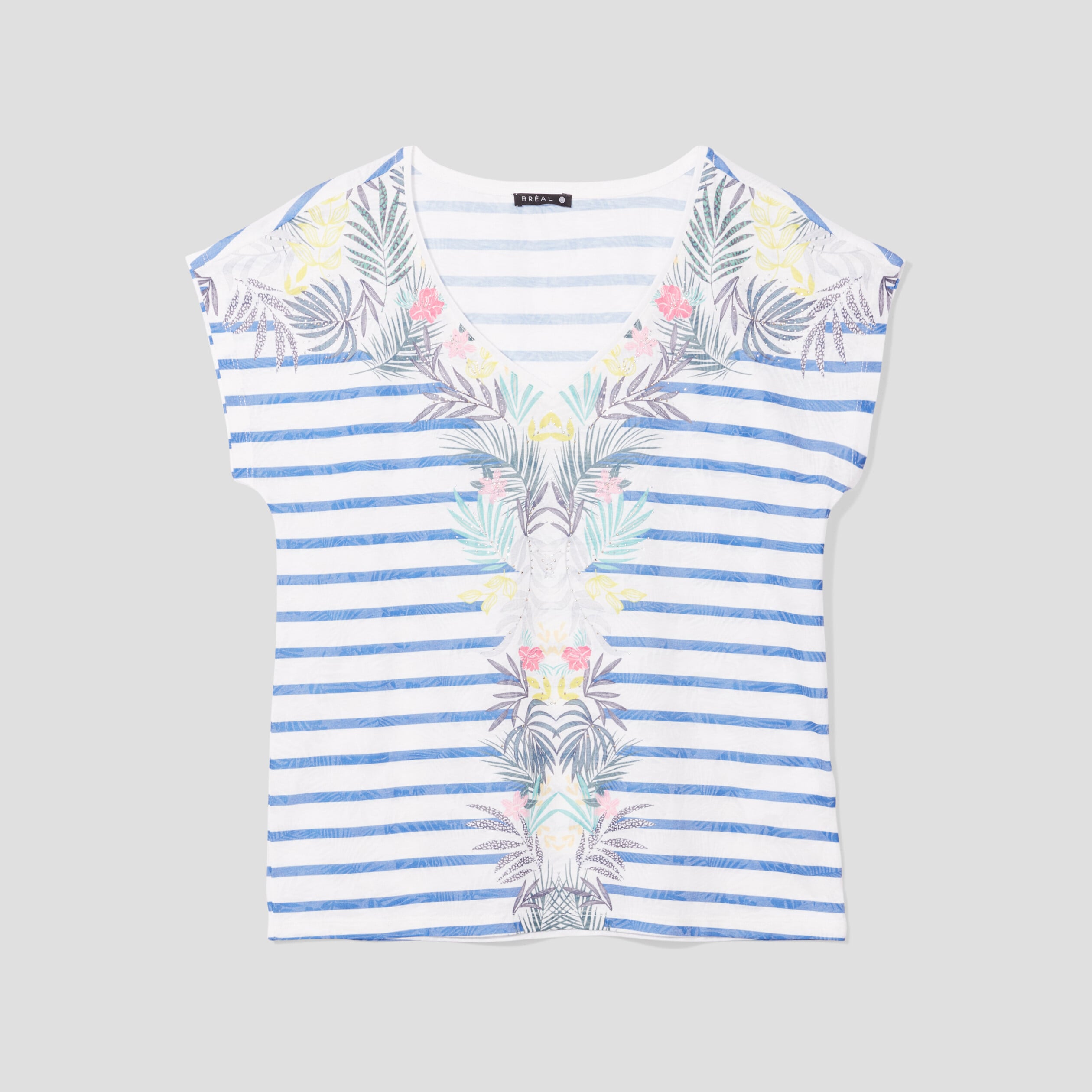 T-shirt manches courtes bleu electrique femme