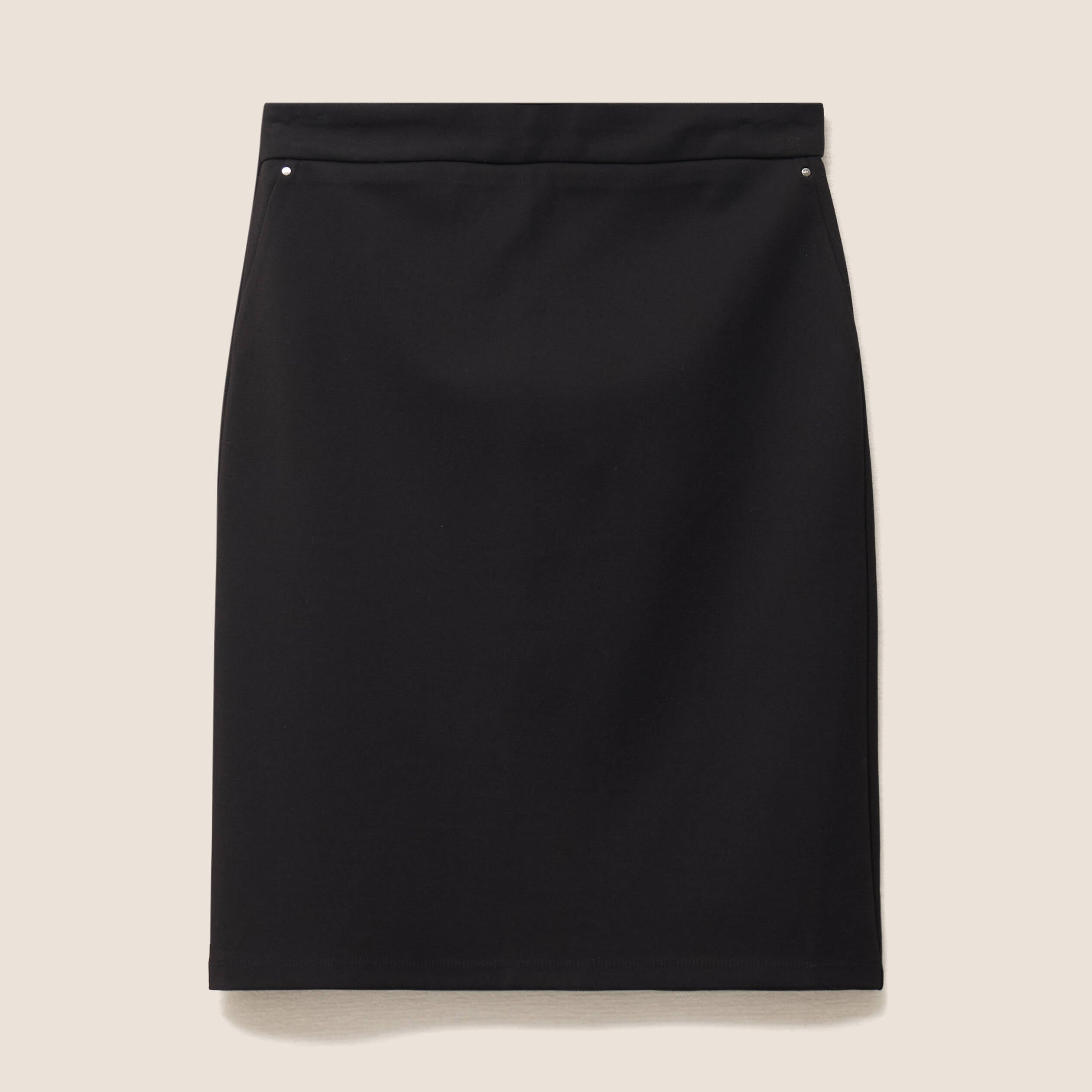 Jupe ajust&eacute;e en maille longueur genou noir femme