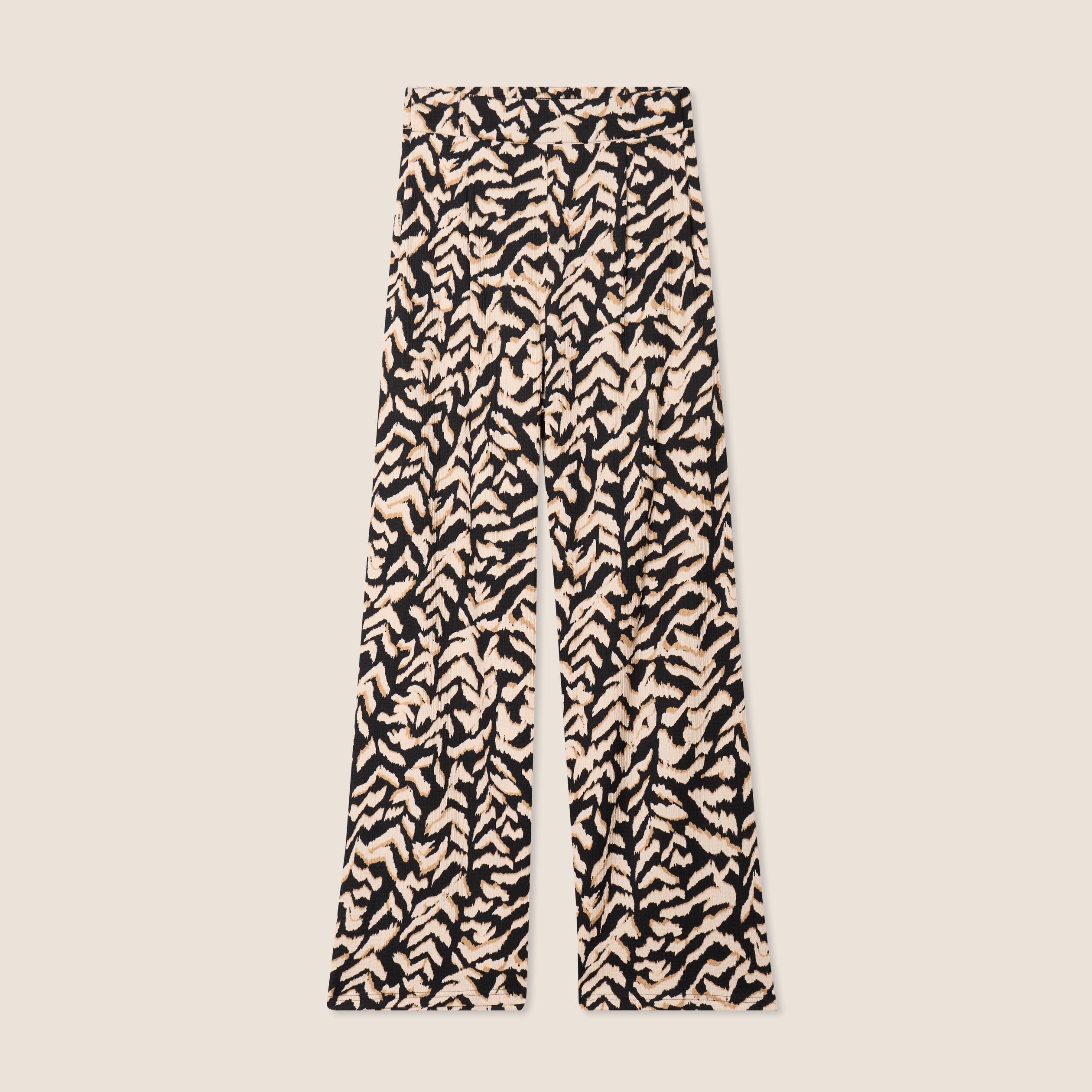 Pantalon coupe large taille haute noir femme