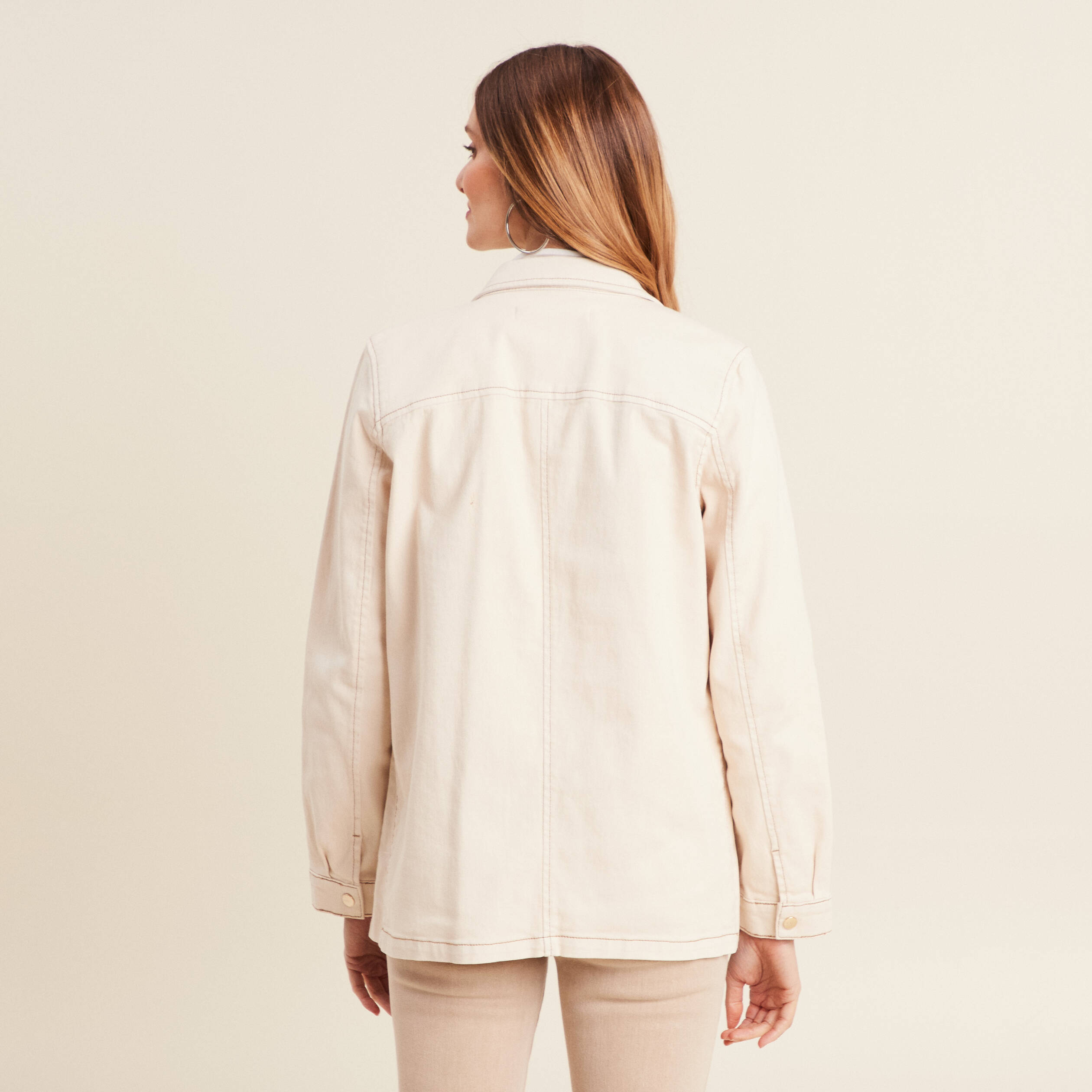 surchemise boutonnee ivoire femme Surchemise boutonnée ivoire femme