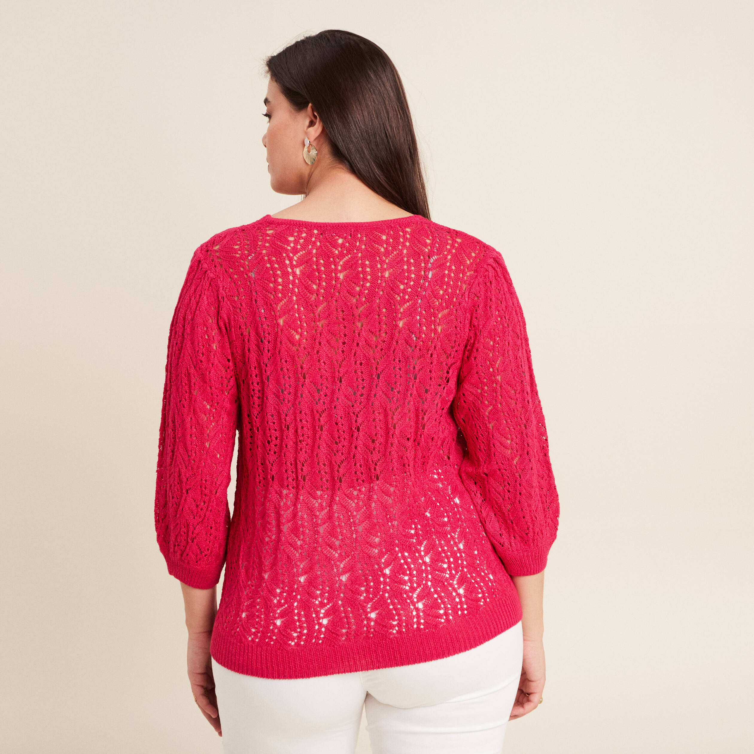 Haut Femme Magenta Manches 3/4 - Grace Elements - Taille M En Rayon - Excellent état