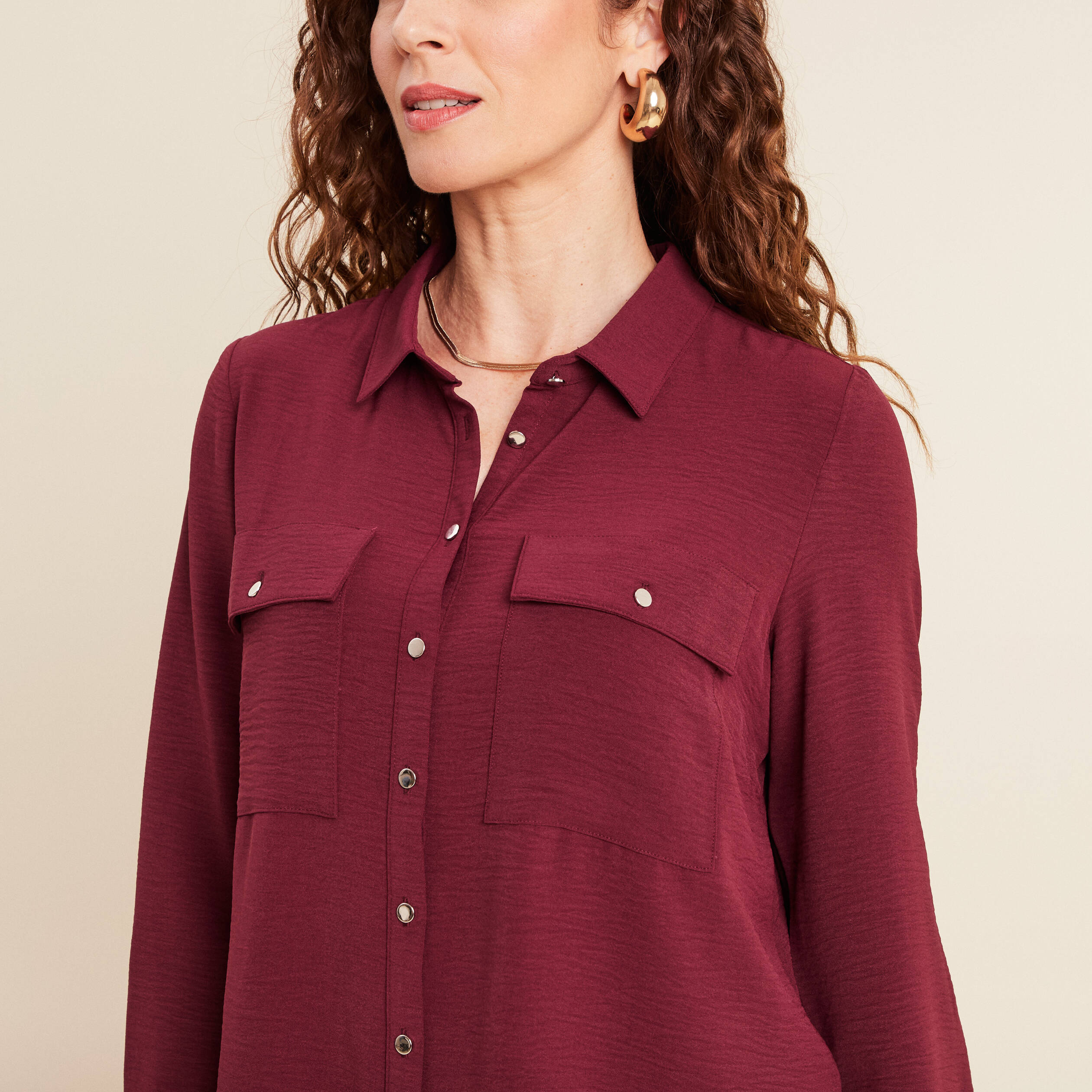 chemise manches longues bordeaux femme Chemise manches longues bordeaux femme