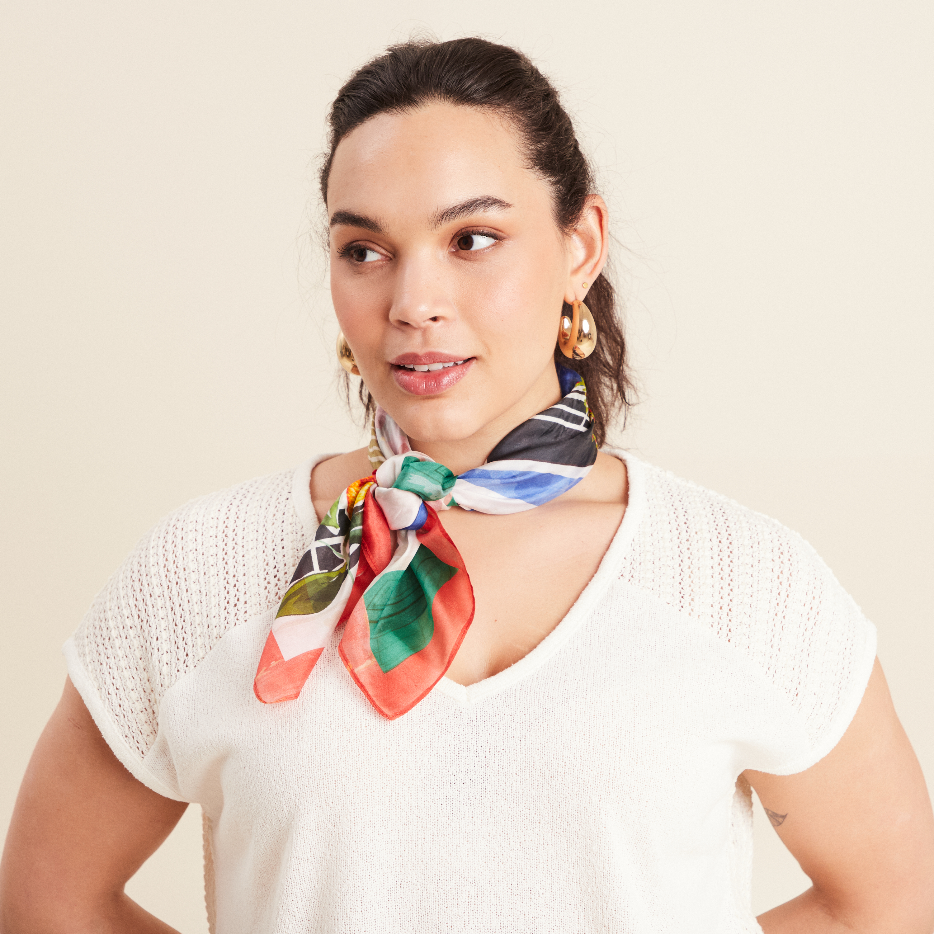 foulard 100 soie multicolore femme Foulard 100% soie multicolore femme