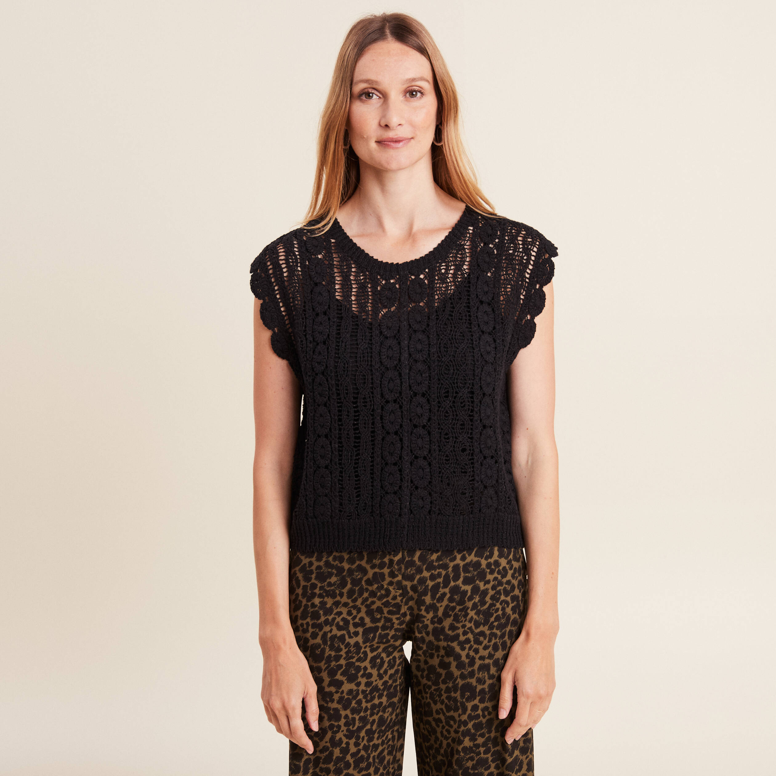 debardeur macrame noir femme Débardeur macramé noir femme