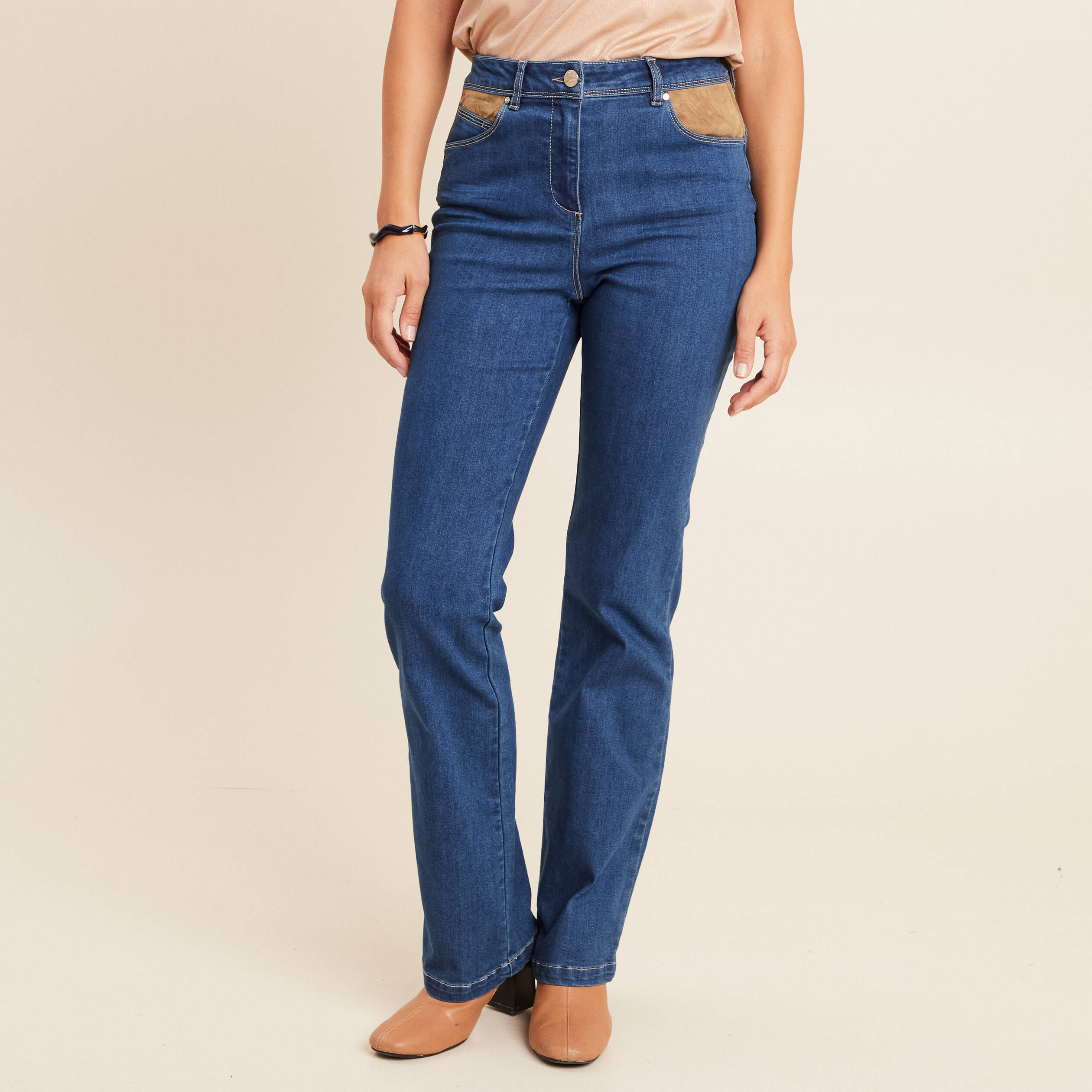 jean bootcut taille haute denim stone femme Vibs - Main Image