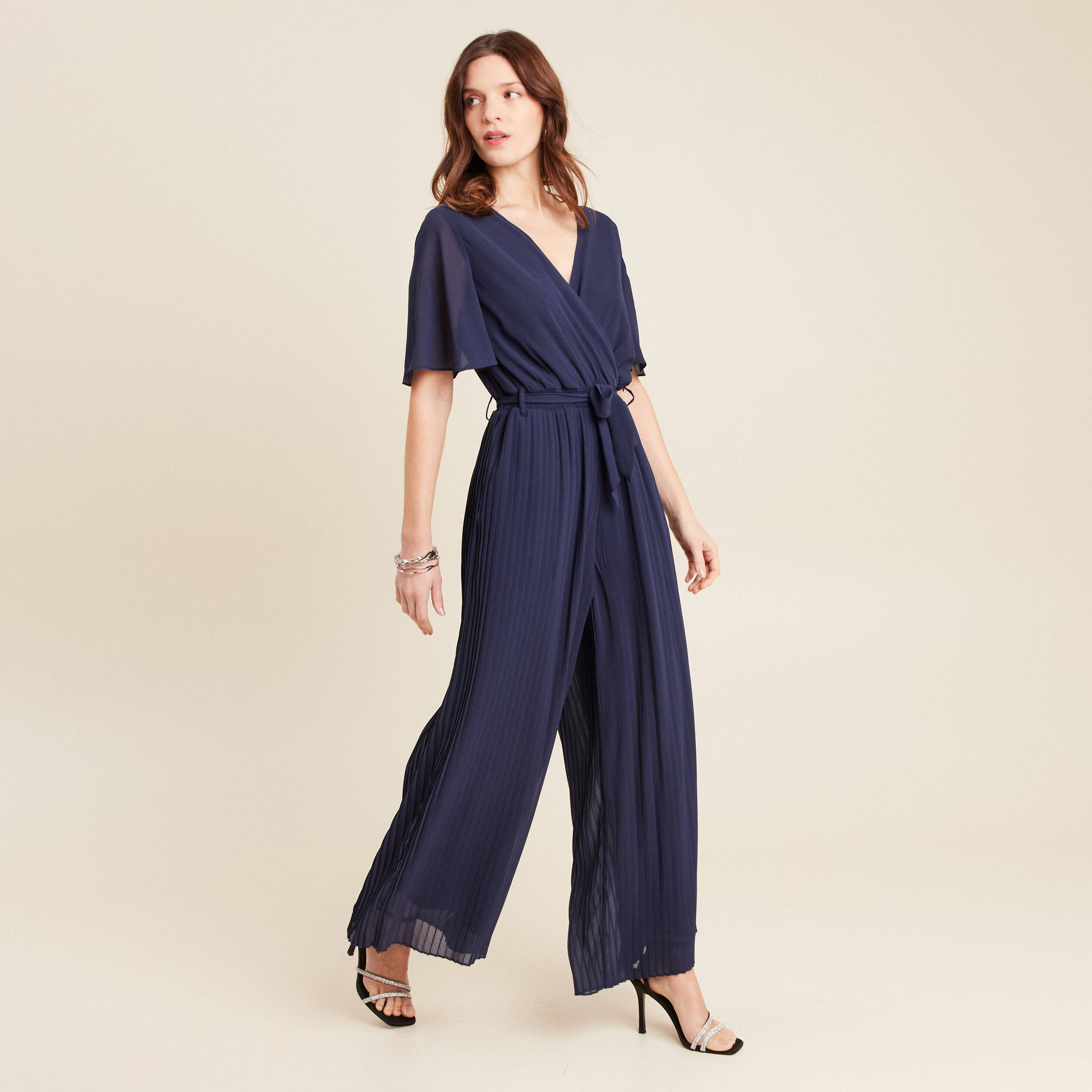 combinaison pantalon fluide bleu marine femme Combinaison pantalon fluide bleu marine femme