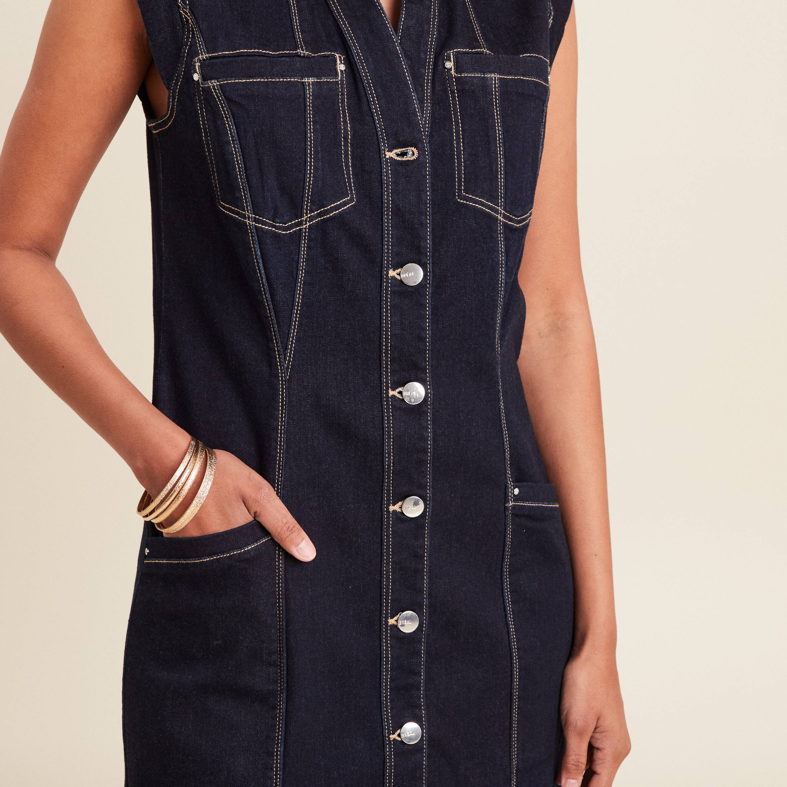 robe droite en jean denim brut femme Robe droite en jean denim brut femme