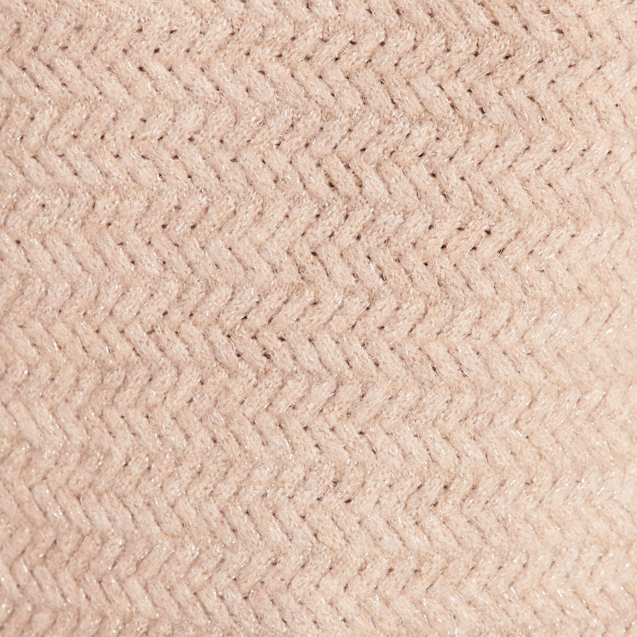 Pull col tunisien manches longues beige femme