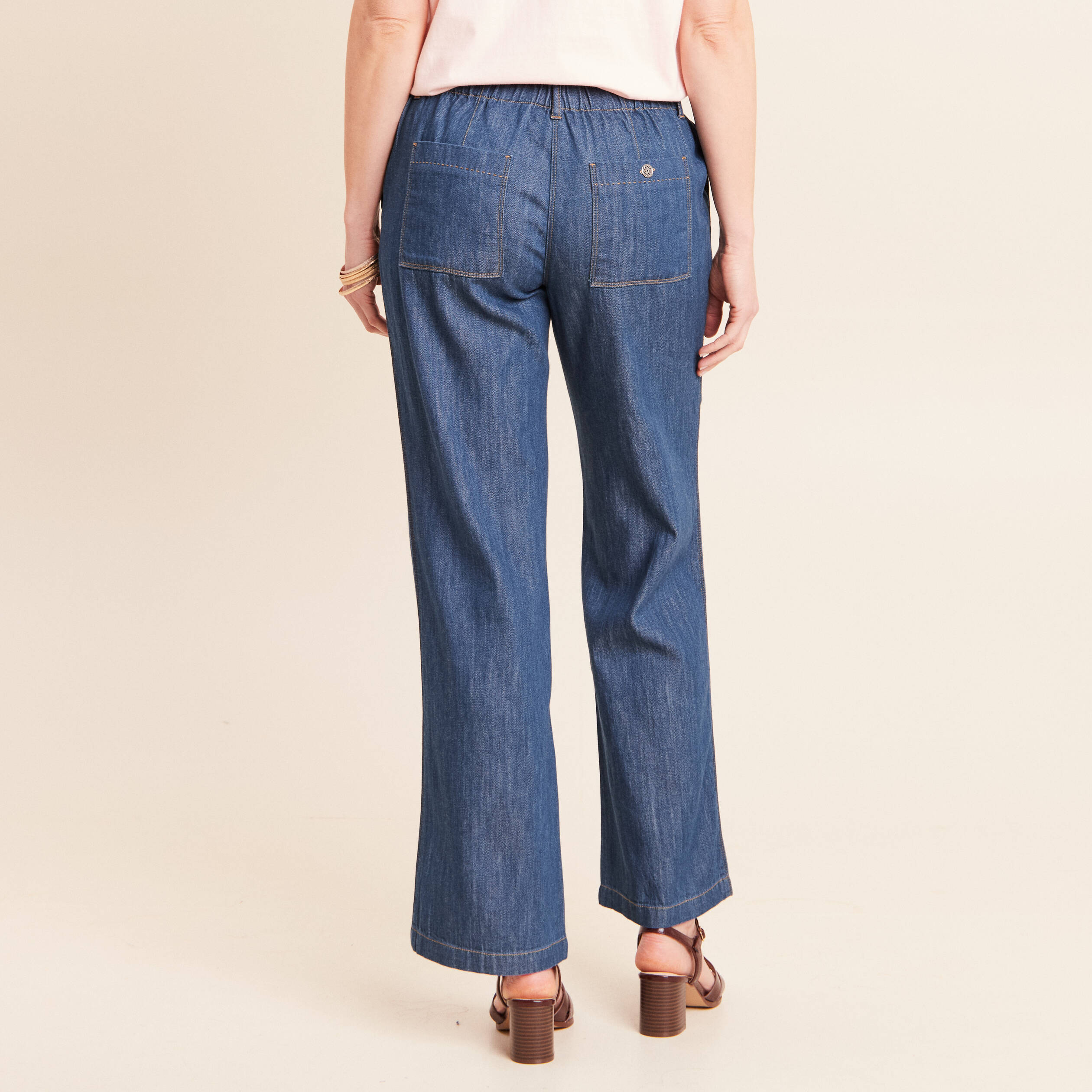 Jean large et fluide denim stone femme