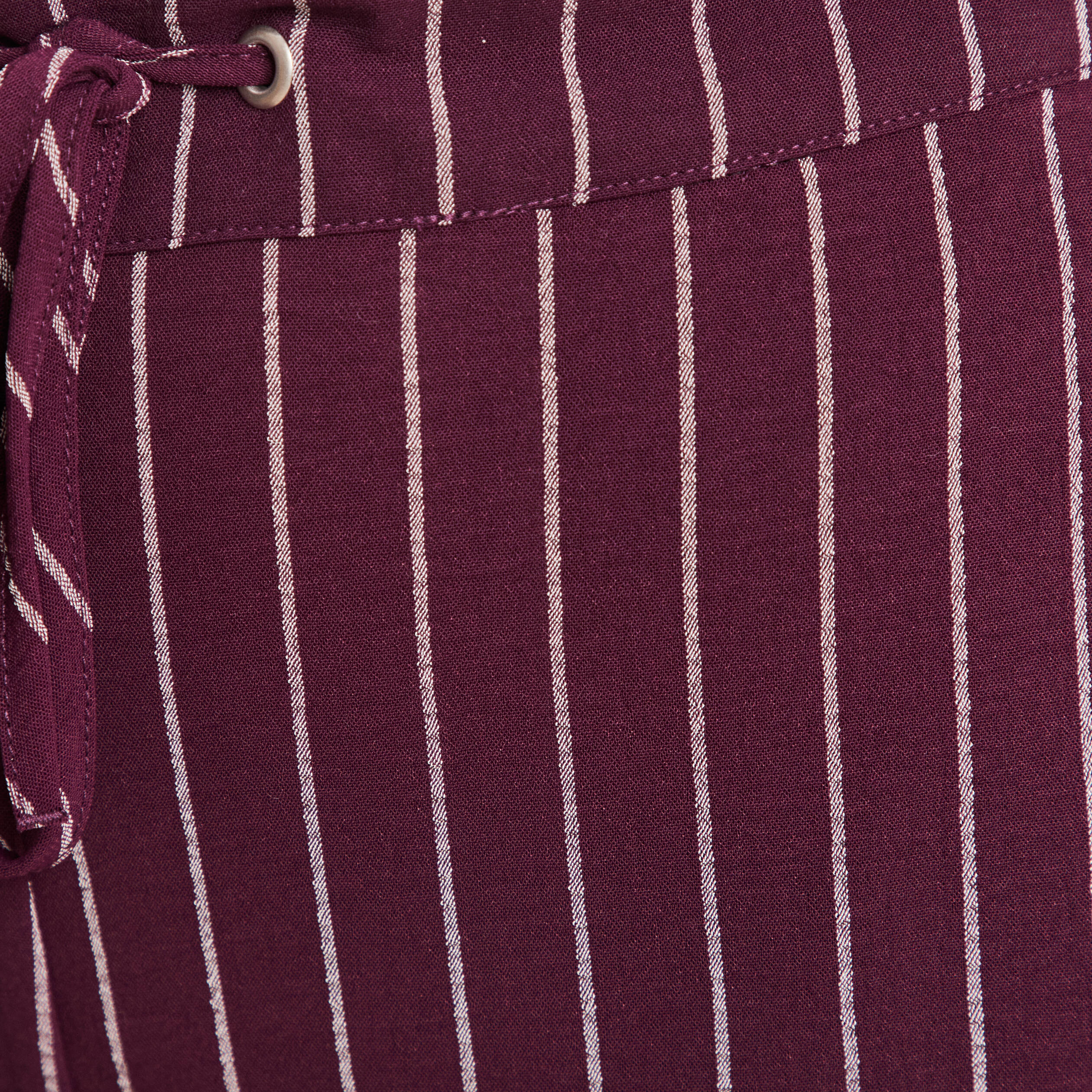 pantalon large 78eme taille haute bordeaux femme Pantalon large 7/8ème taille haute bordeaux femme