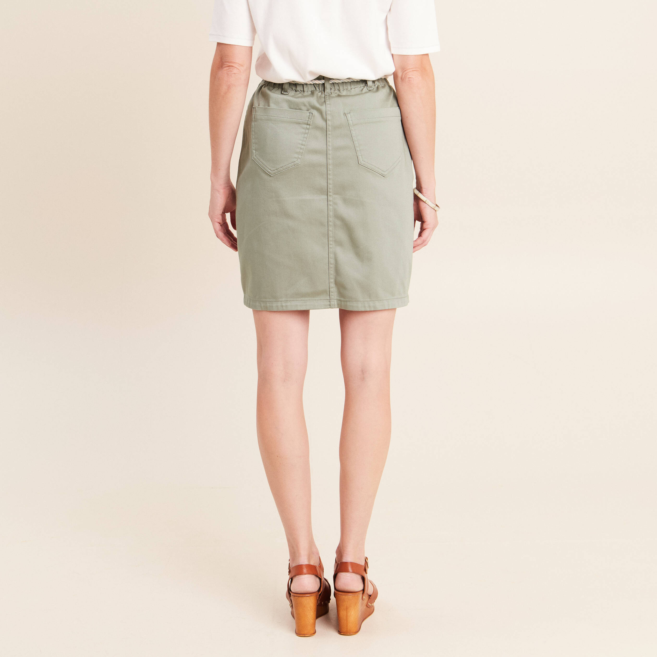 Jupe droite r&eacute;versible gris femme