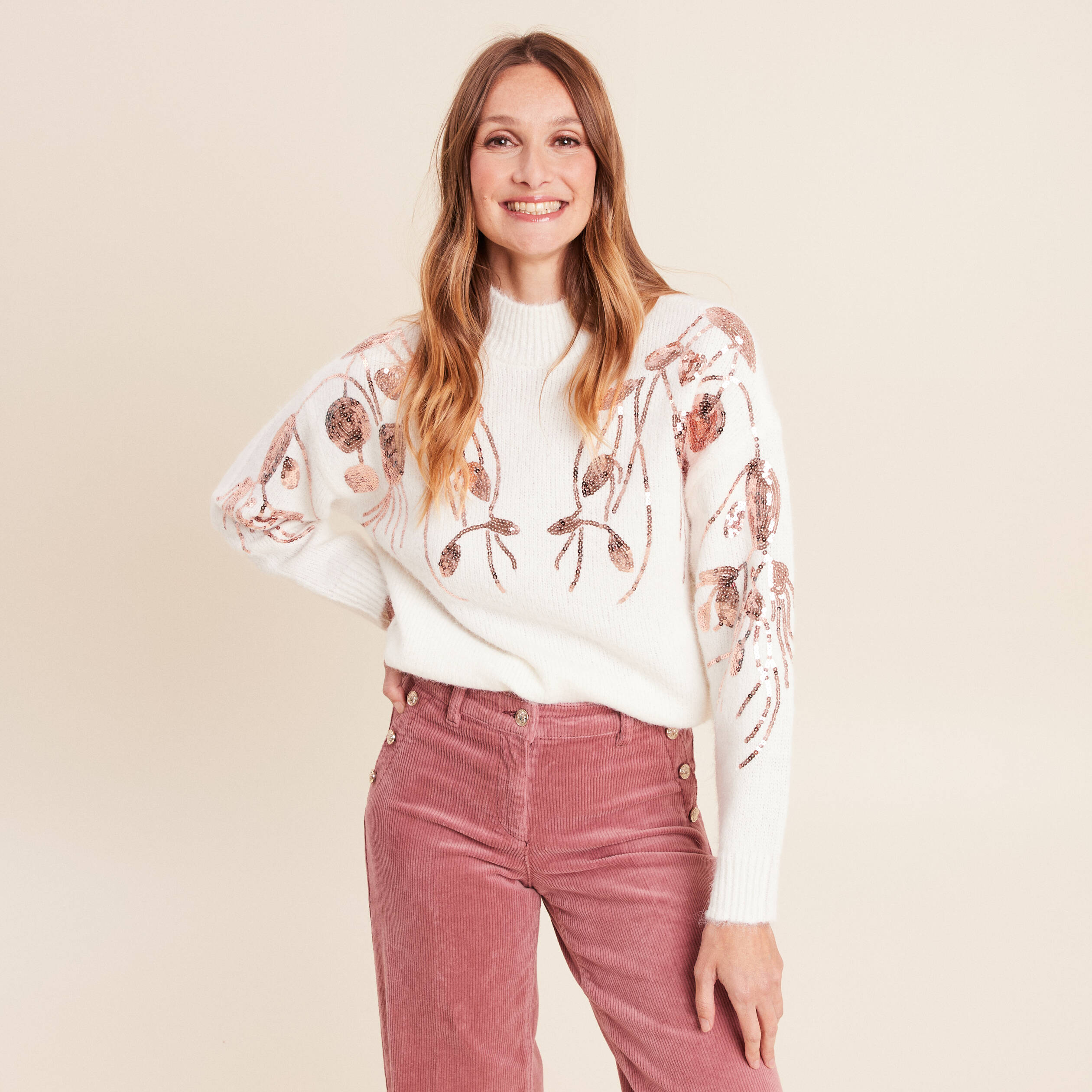 Débardeur Blanc À Sequins Et Col Bénitier | PLT FR
