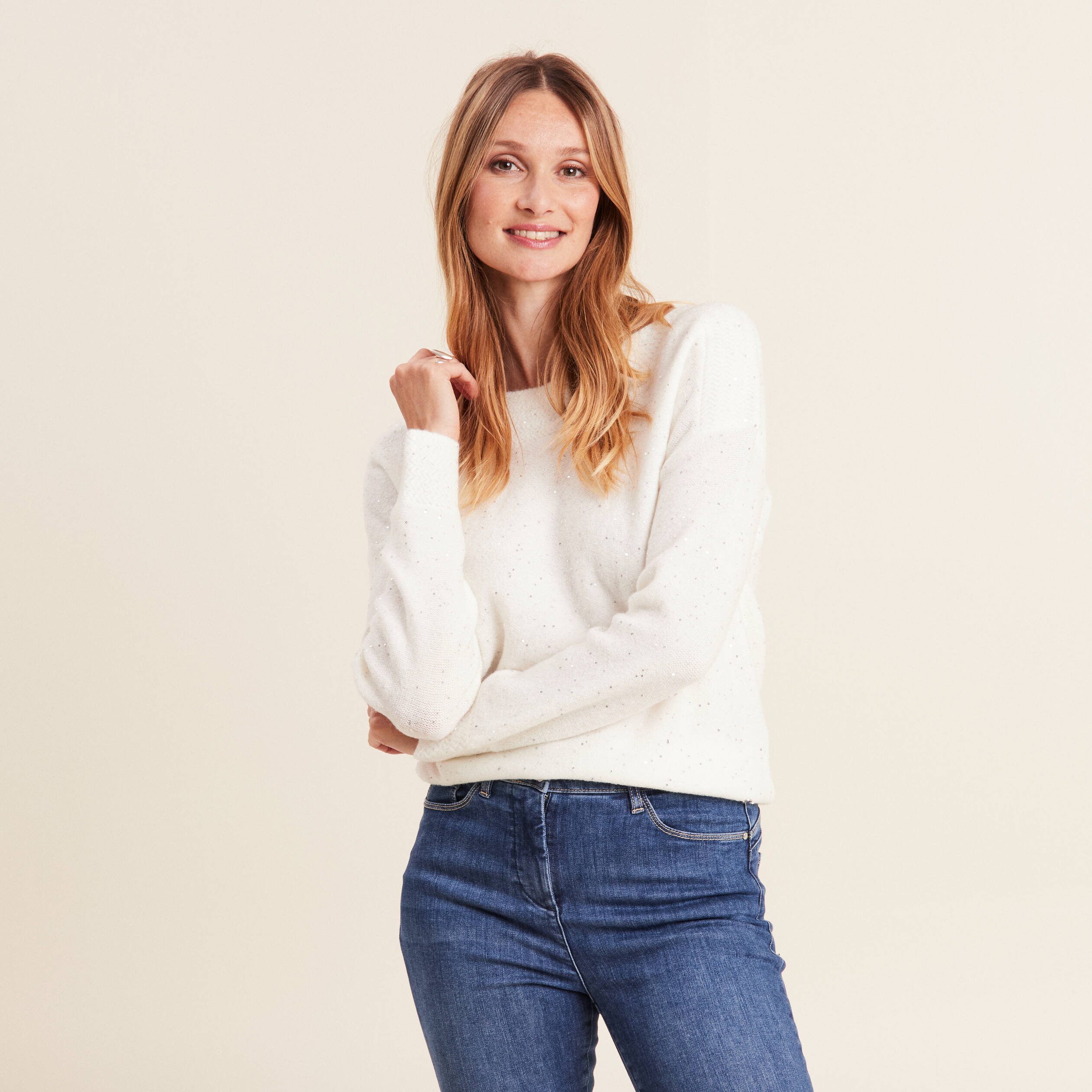 pull manches longues ecru femme Pull manches longues ecru femme