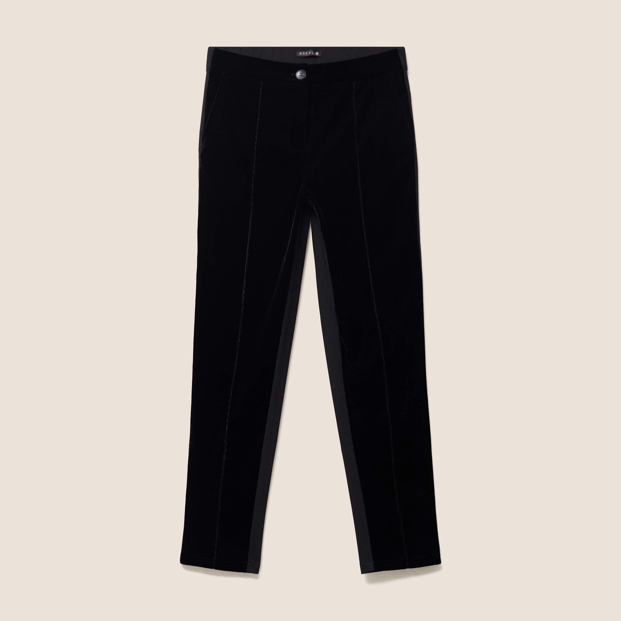 Pantalon droit 7/8&egrave;me taille standard noir femme
