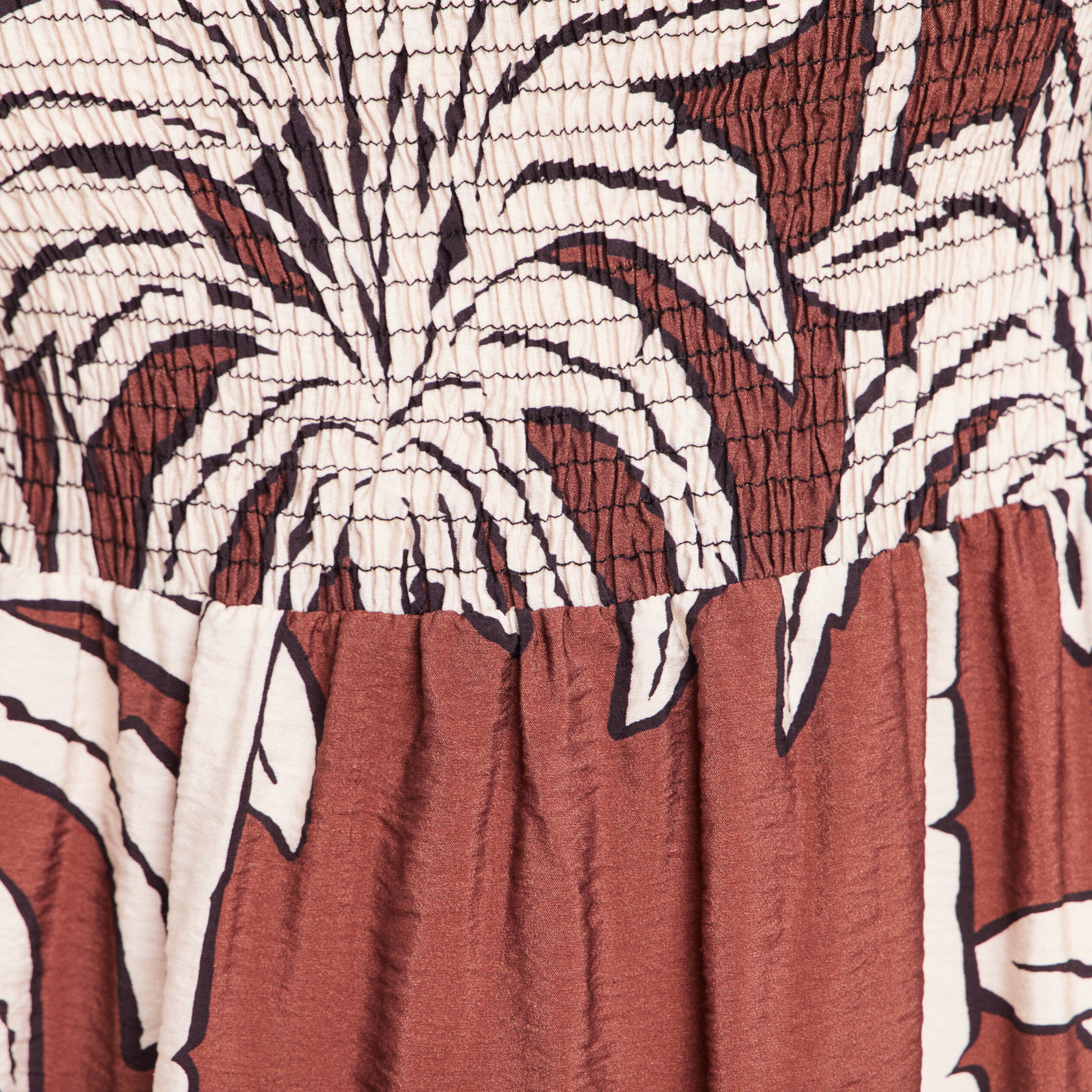 Robe longue &eacute;vas&eacute;e col carr&eacute; marron femme