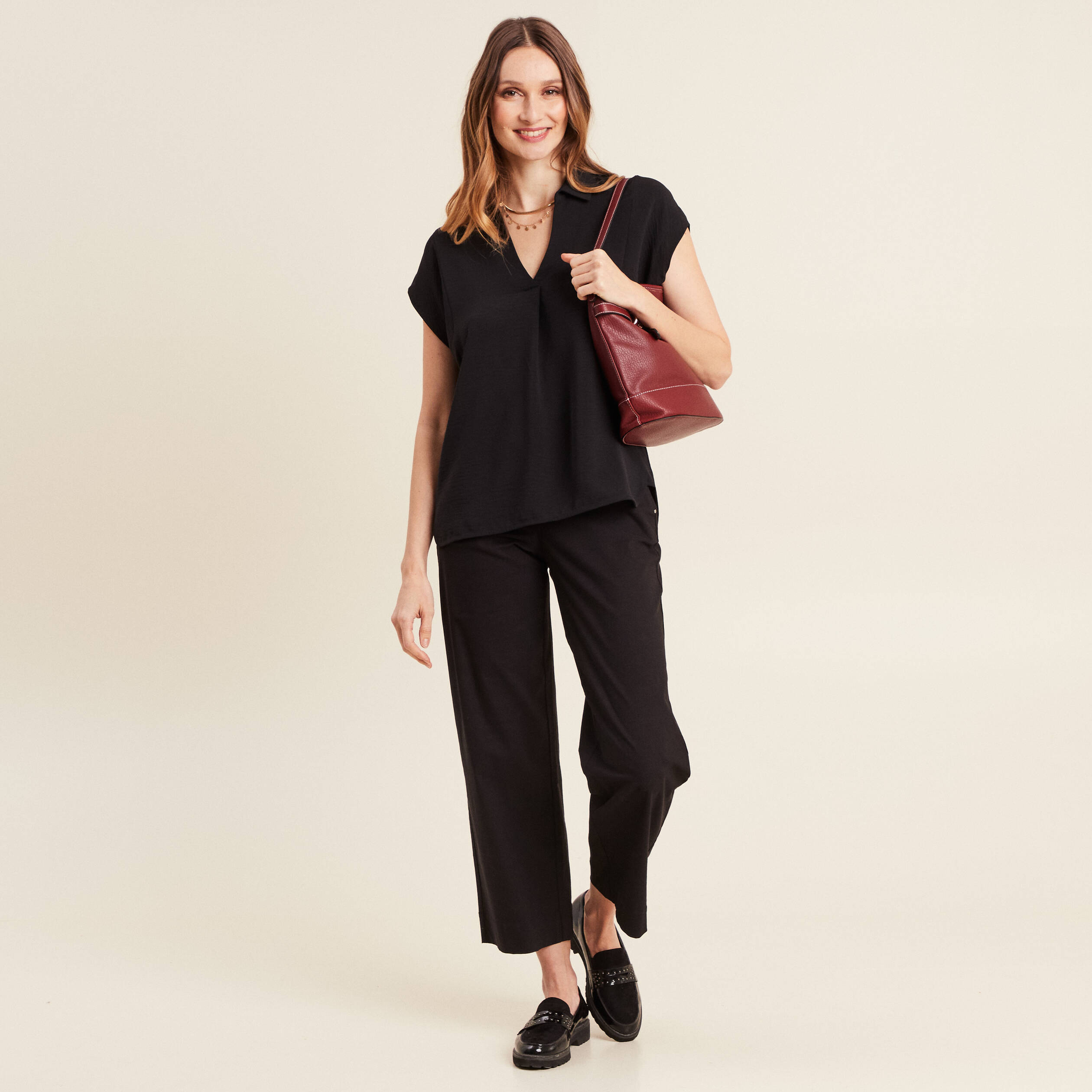 blouse manches courtes noir femme Blouse manches courtes noir femme