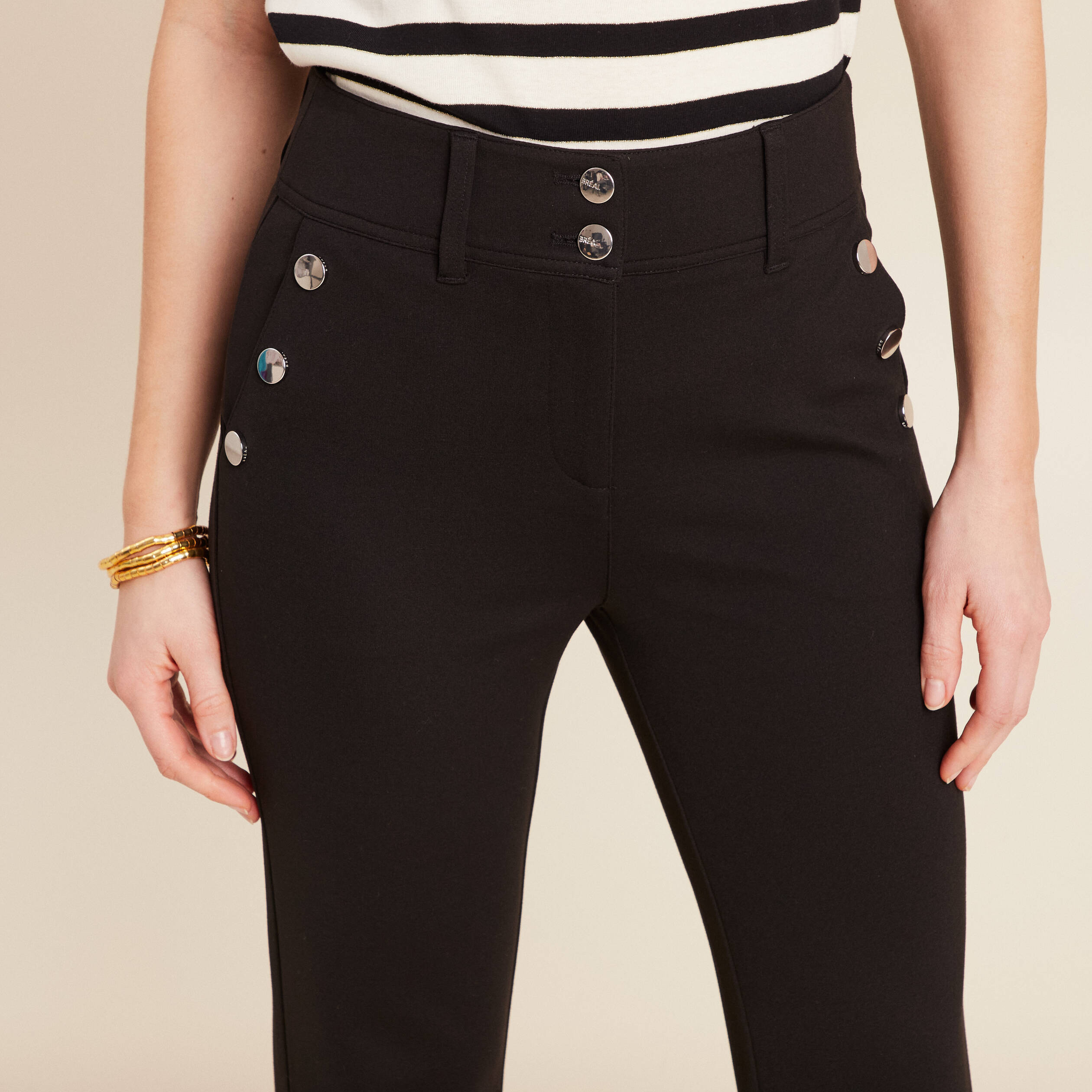 pantalon bootcut a pont noir femme Pantalon bootcut à pont noir femme