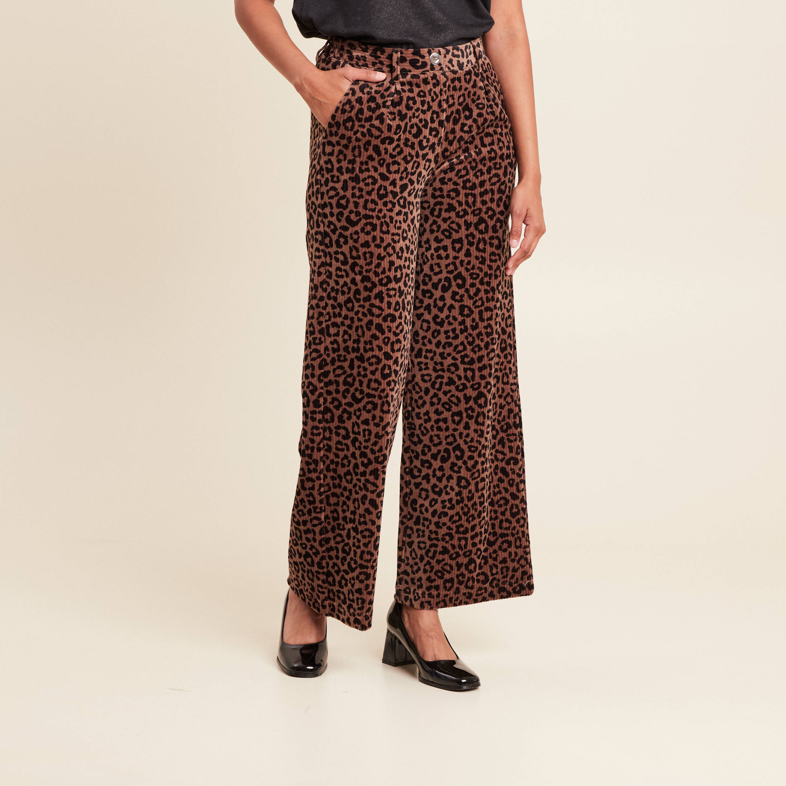 Frilivin - Ensemble Chemise Manches Longues Et Pantalon Velours Camel