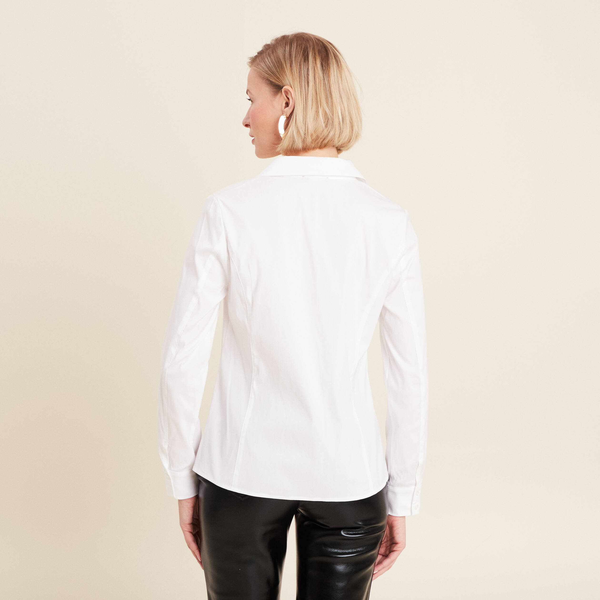 chemise manches longues zippee blanc femme Chemise manches longues zippée blanc femme