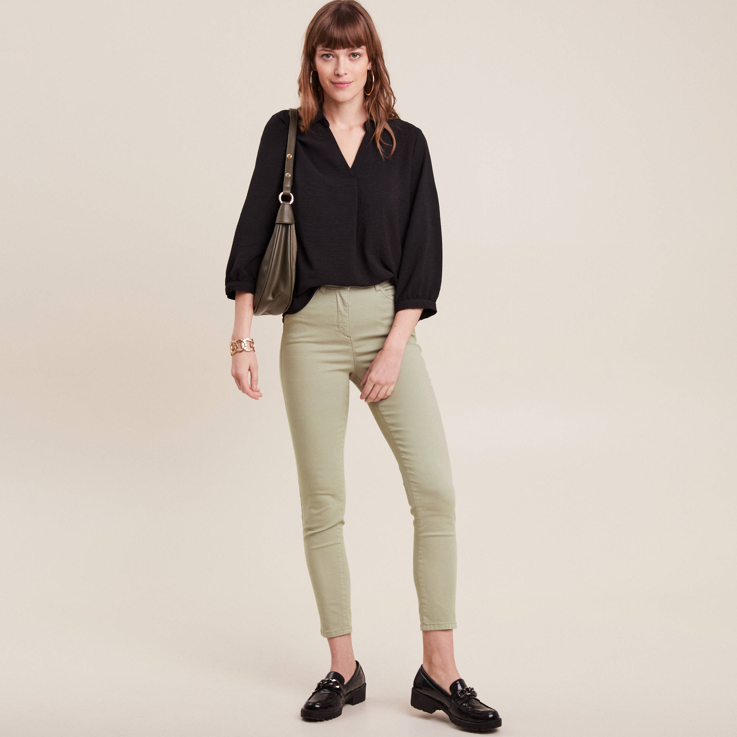 Pantalon magique Le L&eacute;ger coupe ajust&eacute;e vert clair femme
