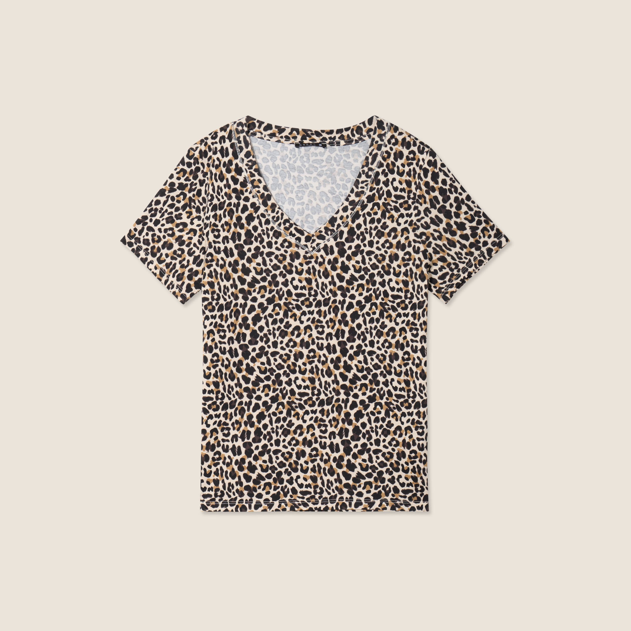 T-shirt manches courtes beige femme