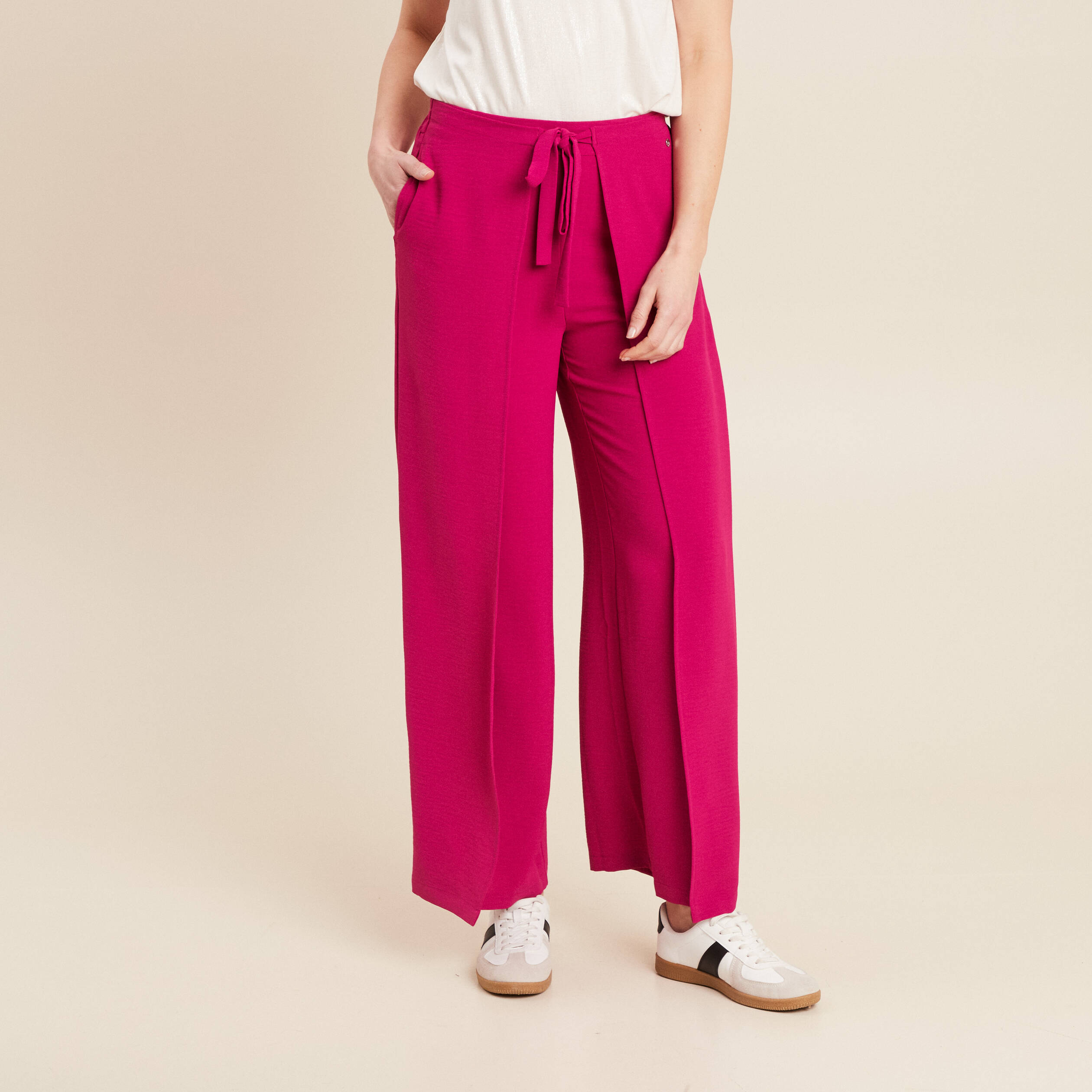 pantalon portefeuille rose fushia femme Pantalon portefeuille rose fushia femme
