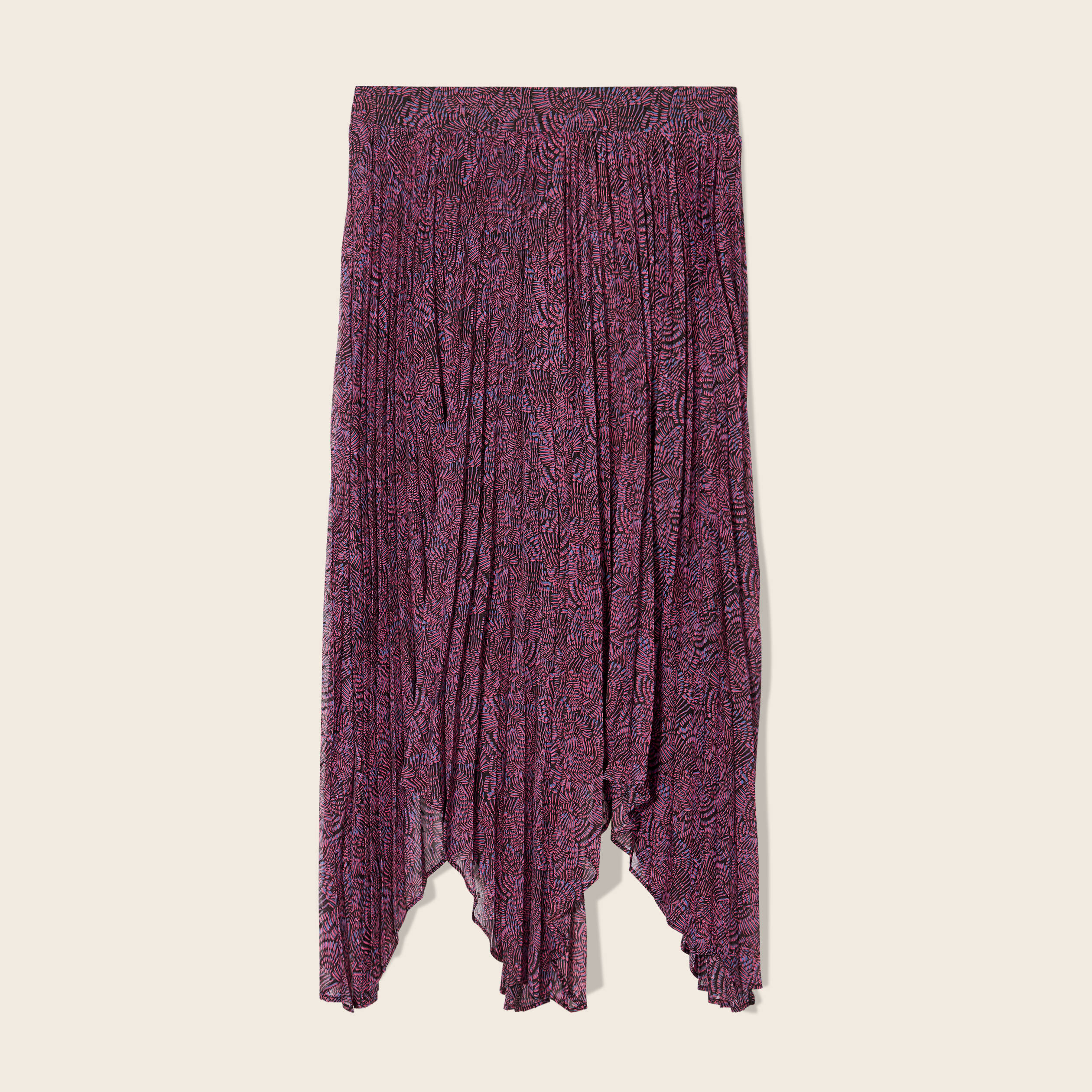 jupe longue evasee plissee violet femme Jupe longue évasée plissée violet femme