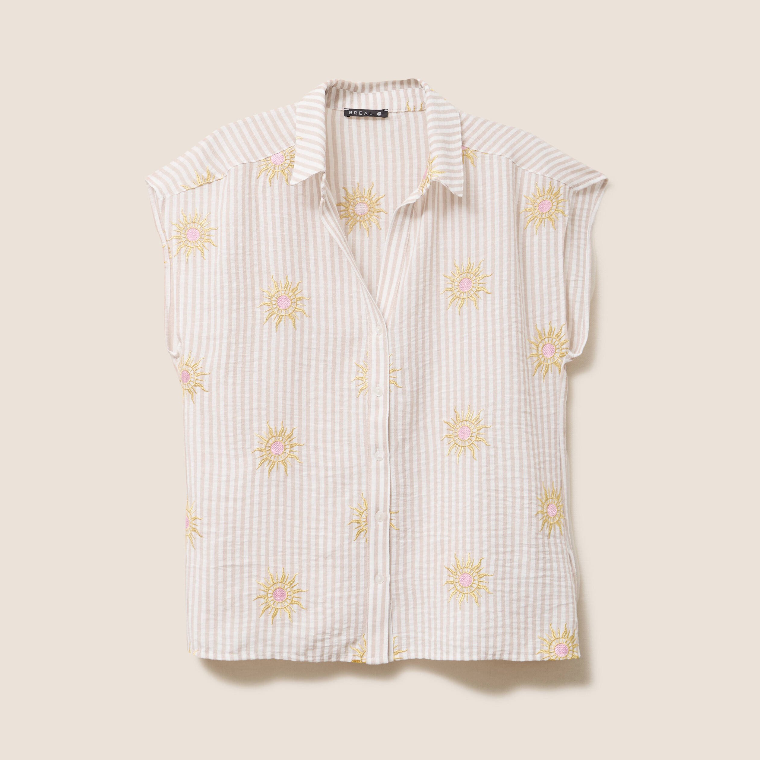 chemise droite courte manches courtes rose femme Chemise droite courte manches courtes rose femme