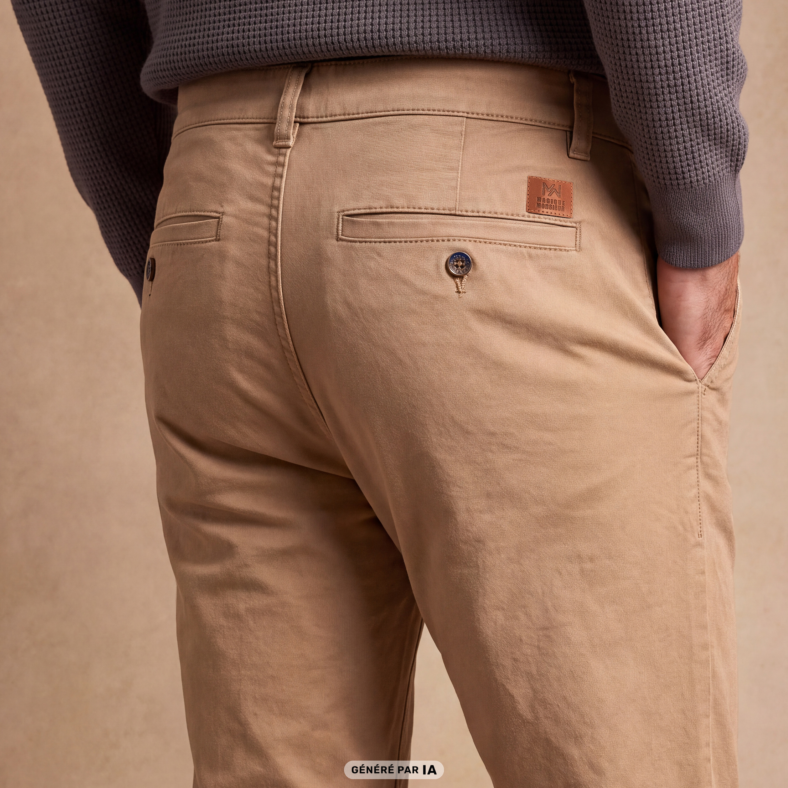Pantalon Magique Monsieur le Leger chino beige femme