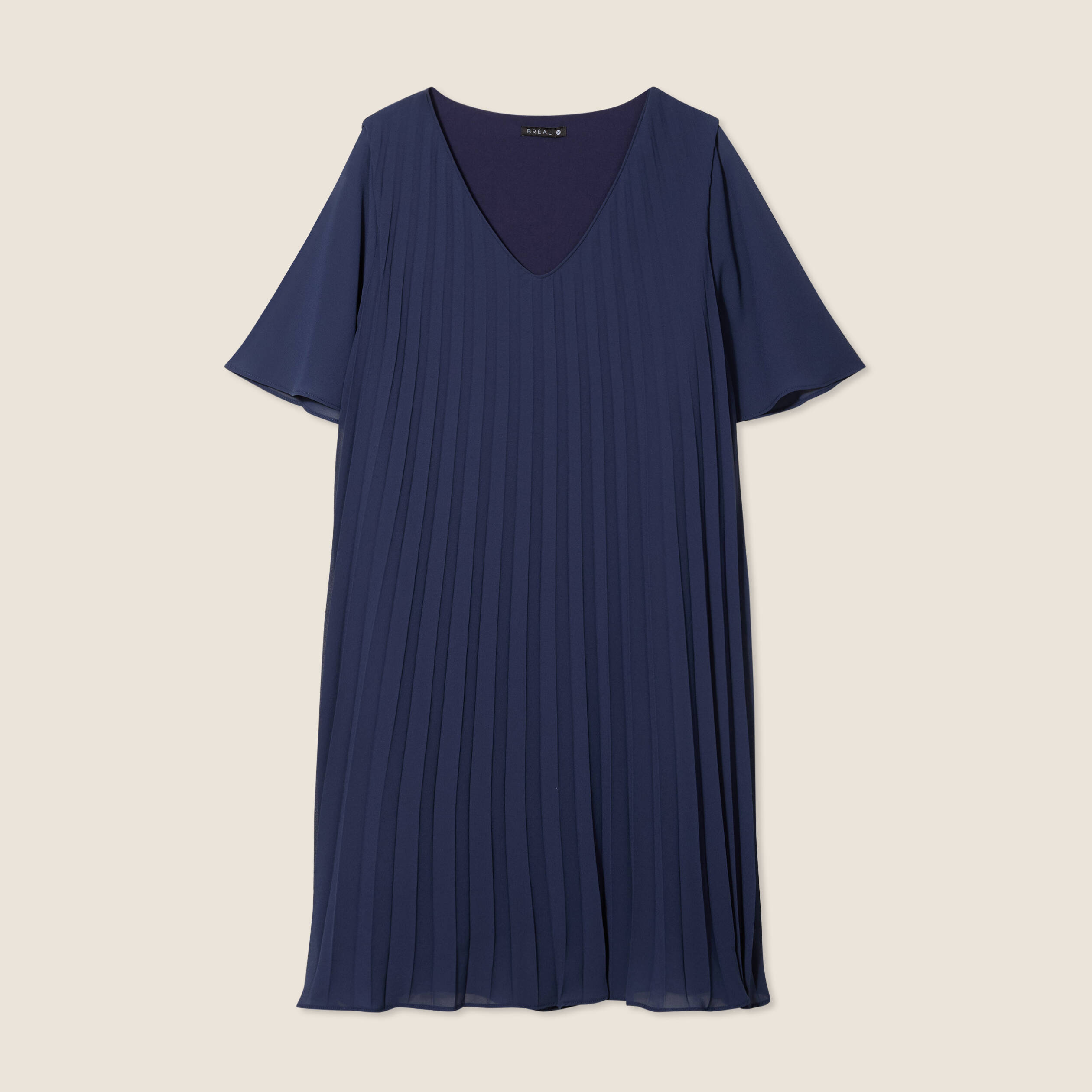 robe droite plissee bleu marine femme Robe droite plissée bleu marine femme