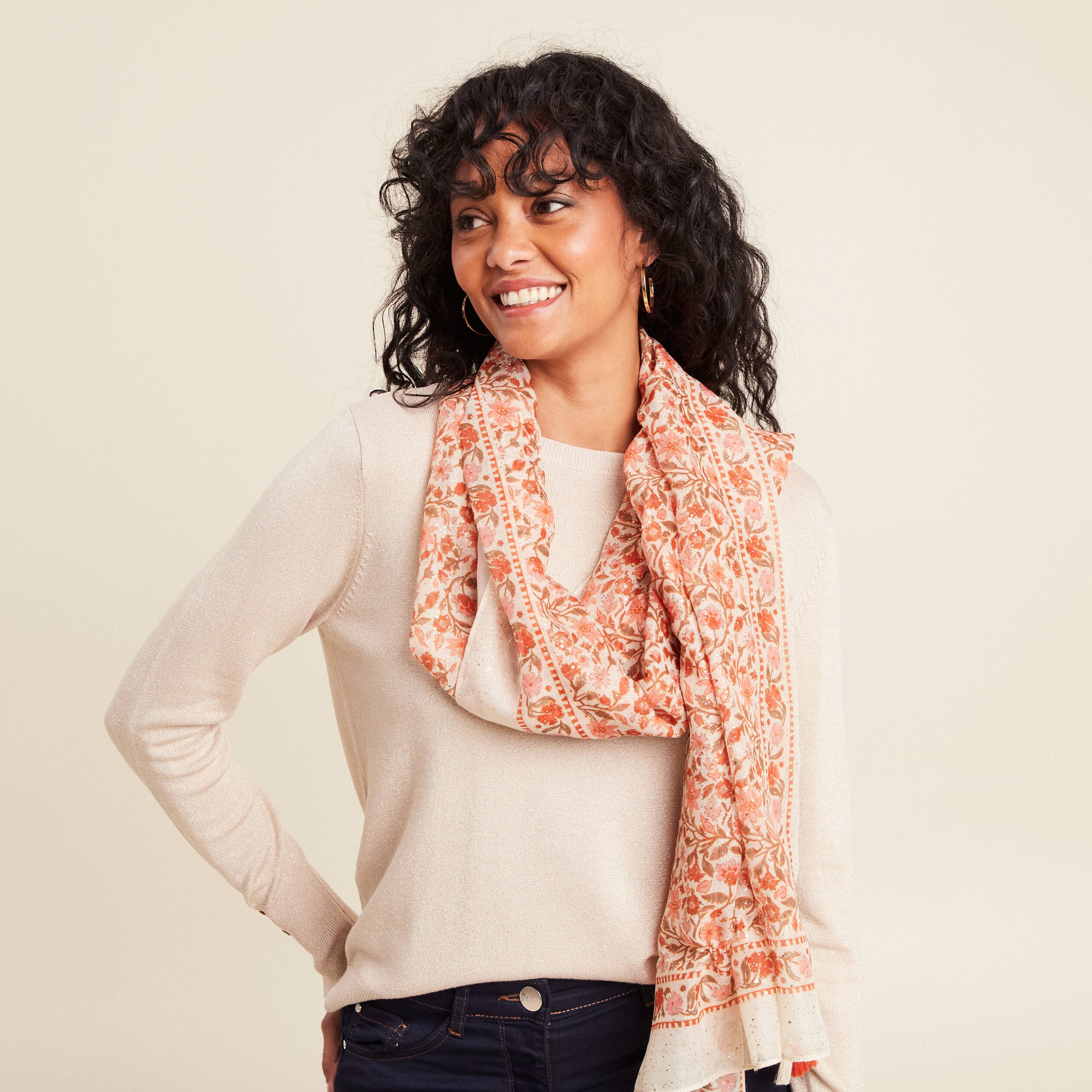 foulard rouge corail femme Foulard rouge corail femme